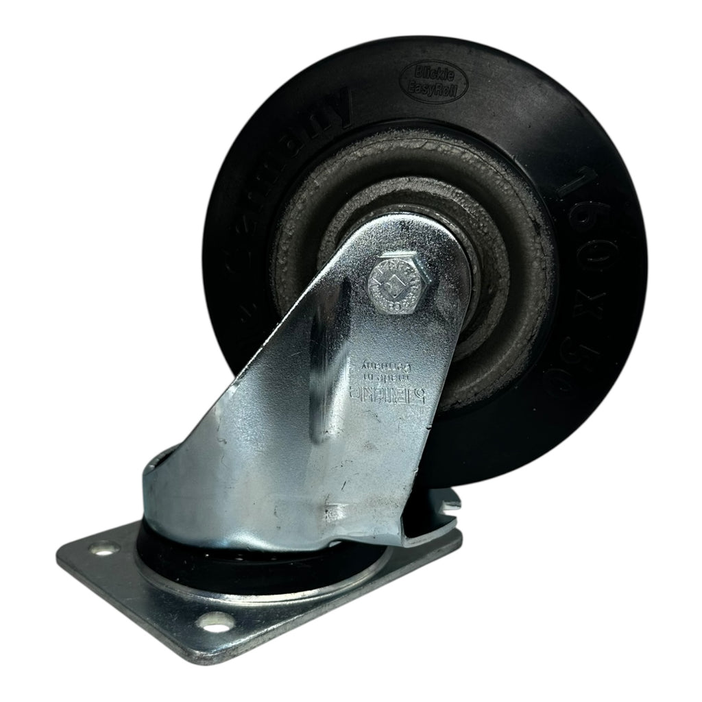Blickle 160mm Lenkrolle Stahl-Lenkblech Vollgummi Rolle 400kg Tragkraft