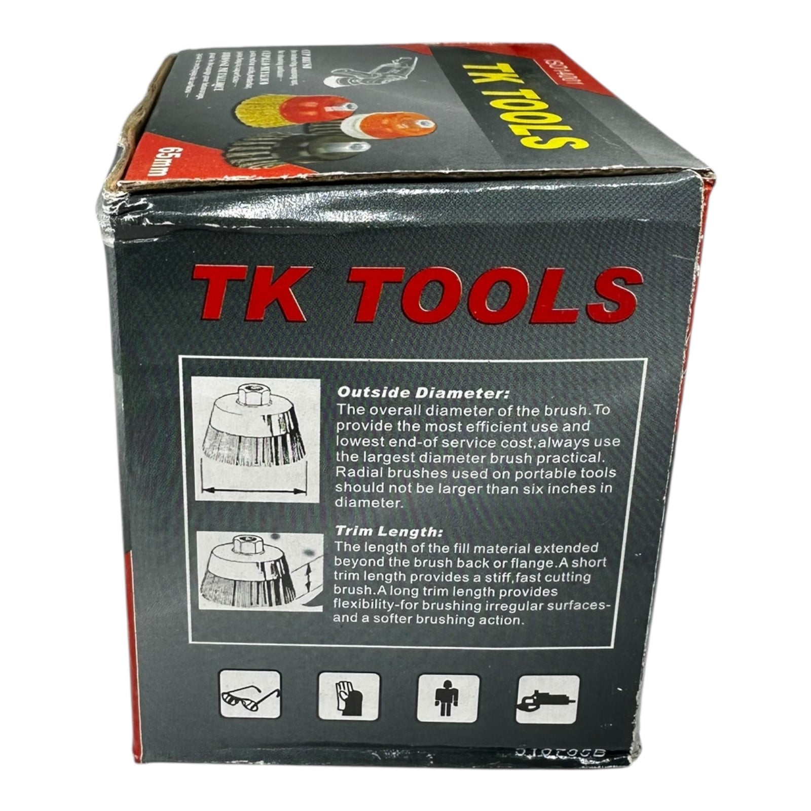 4x TK Tools Topfbürste 65mm gezopft Drahtbürste M10x1,5 ST0.5 Winkelschleifer