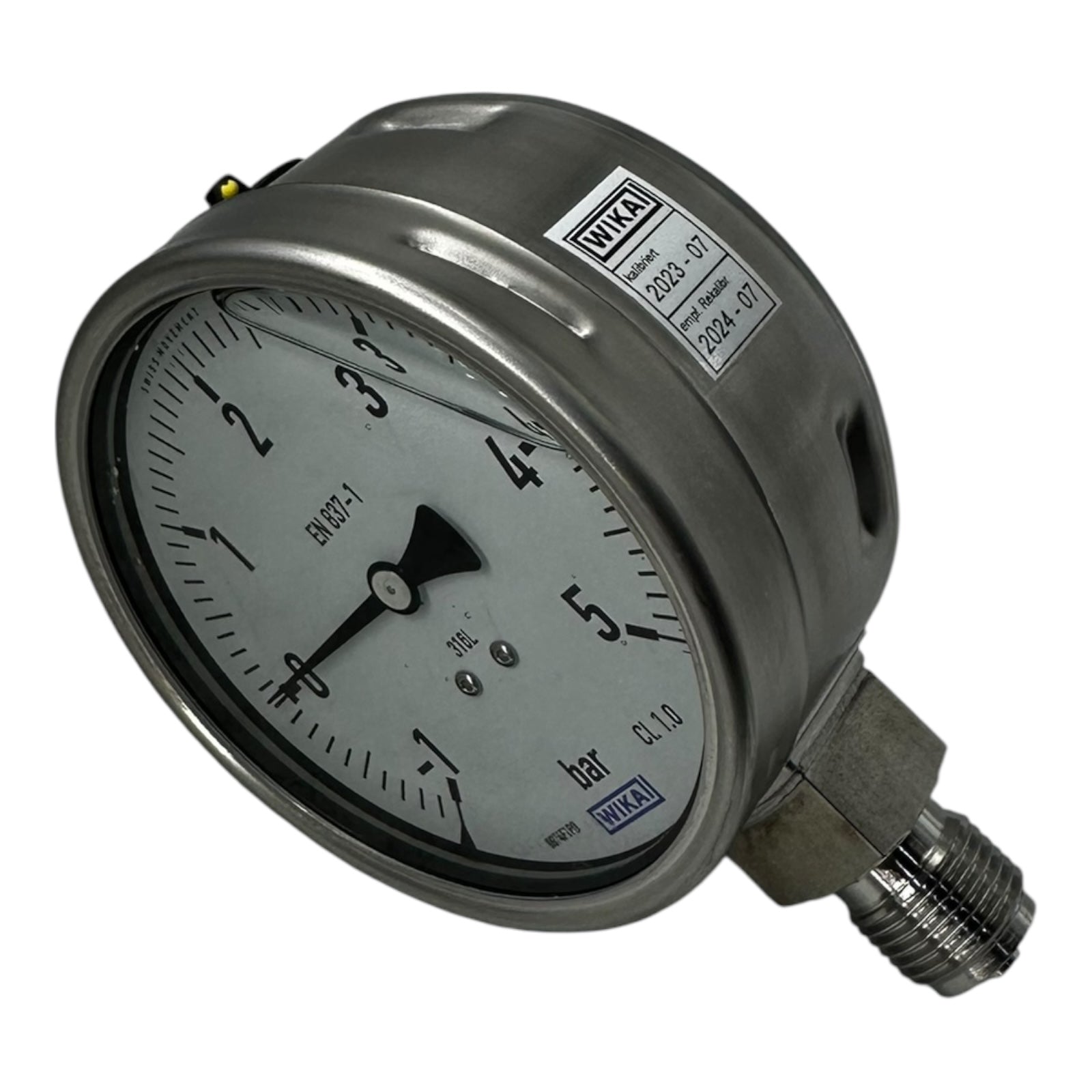 Wika Manometer -1…5 bar Ø100mm EN 837-1 Edelstahl 316L CL1.0 G1/2B neu