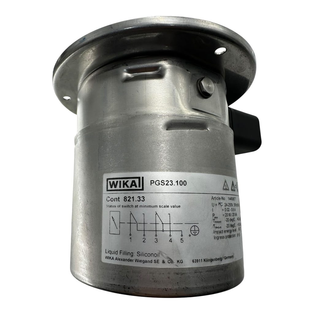 WIKA PGS23.100 Schaltmanometer 0-100 bar 316L Edelstahl CL1.0 14409977 IP65