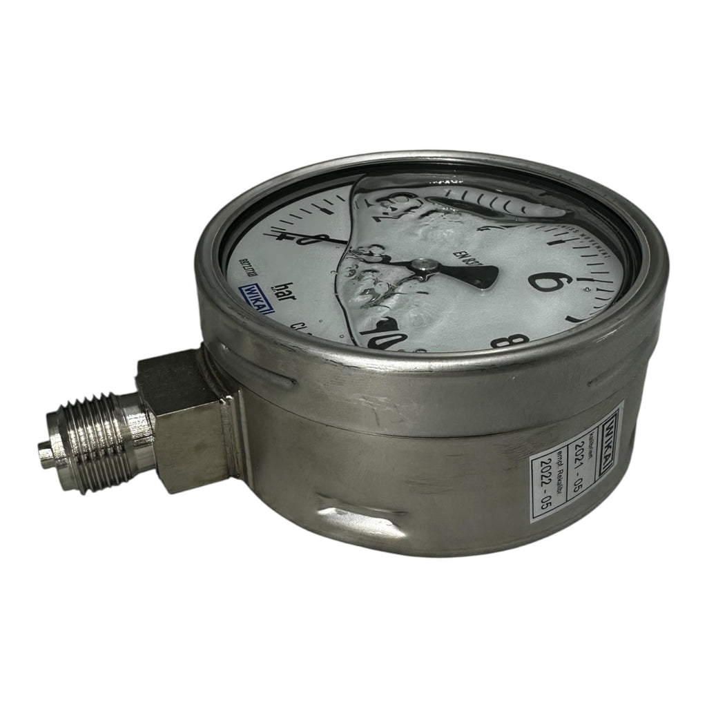 WIKA Manometer 0–10 bar G1/2B unten Ø100mm Edelstahl 316L Druckmesser CL 1.0