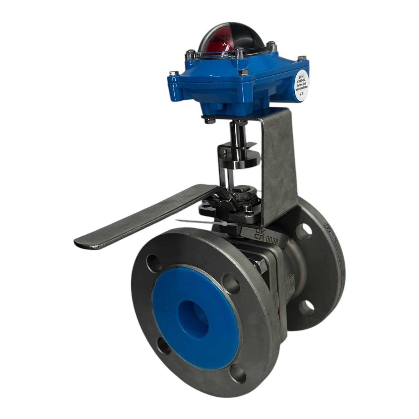 Econ Kugelhahn DN50 PN40 Edelstahl 316 PTFE Graphit mit Switch Box Fig.79651