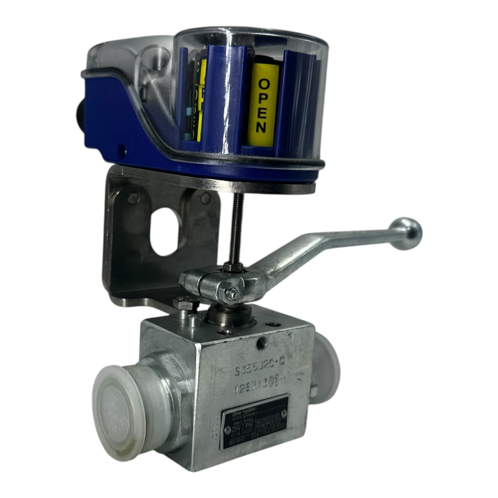 Böhmer Kugelhahn DN16 PN400 mit RX Stellungsanzeige IP67 250V AC/DC Neu