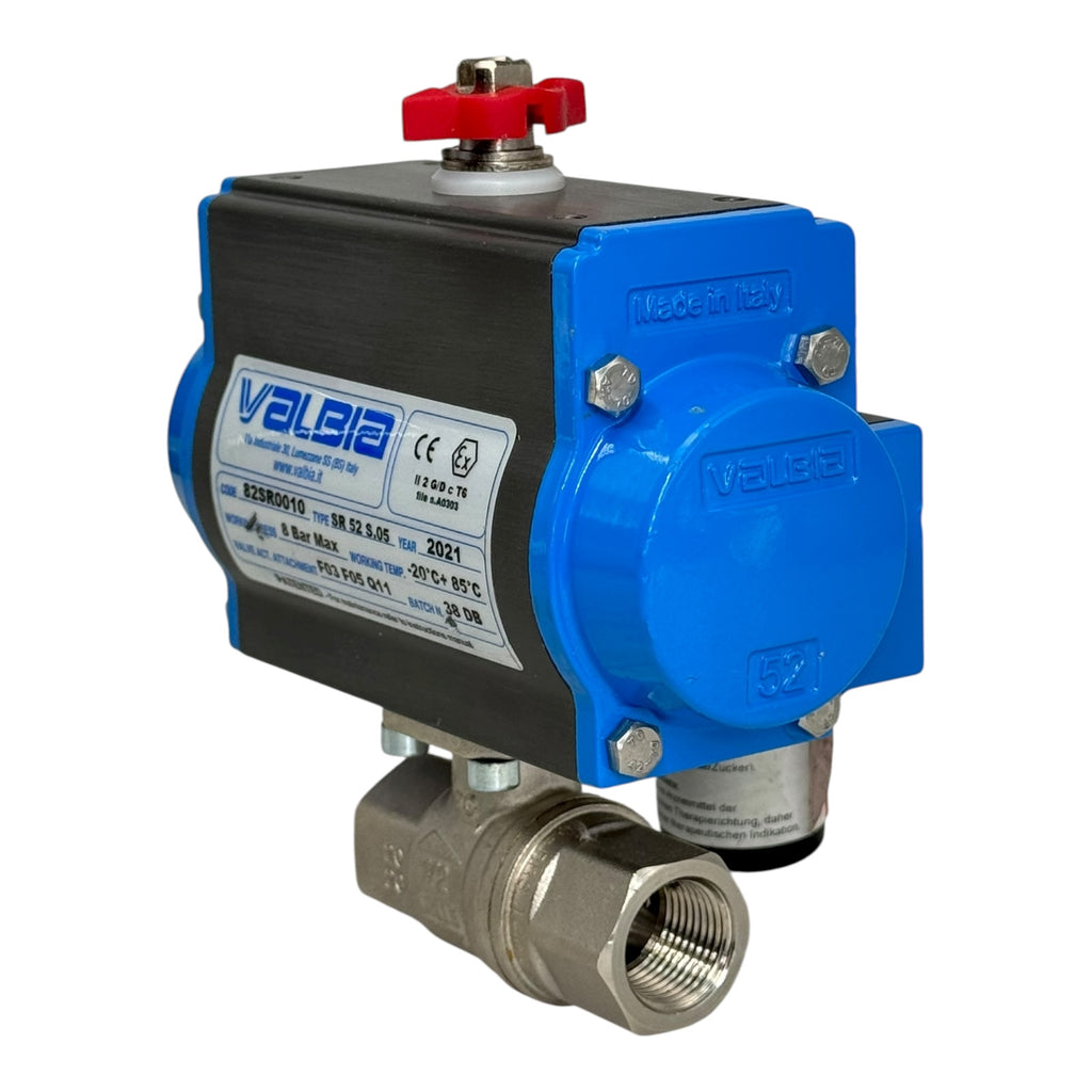 Valbia Pneumatik Antrieb SR52S05 mit Kugelhahn DN15 1/2” 8bar 82SR0010 ATEX