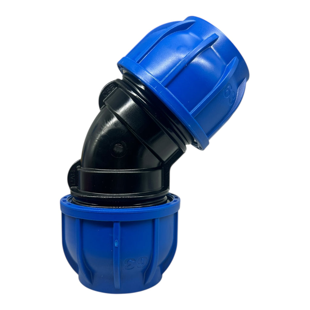 Sicomat R245.063.063 45° Winkelverschraubung D63 SicoAIR SR Serie PN12.5 PA6