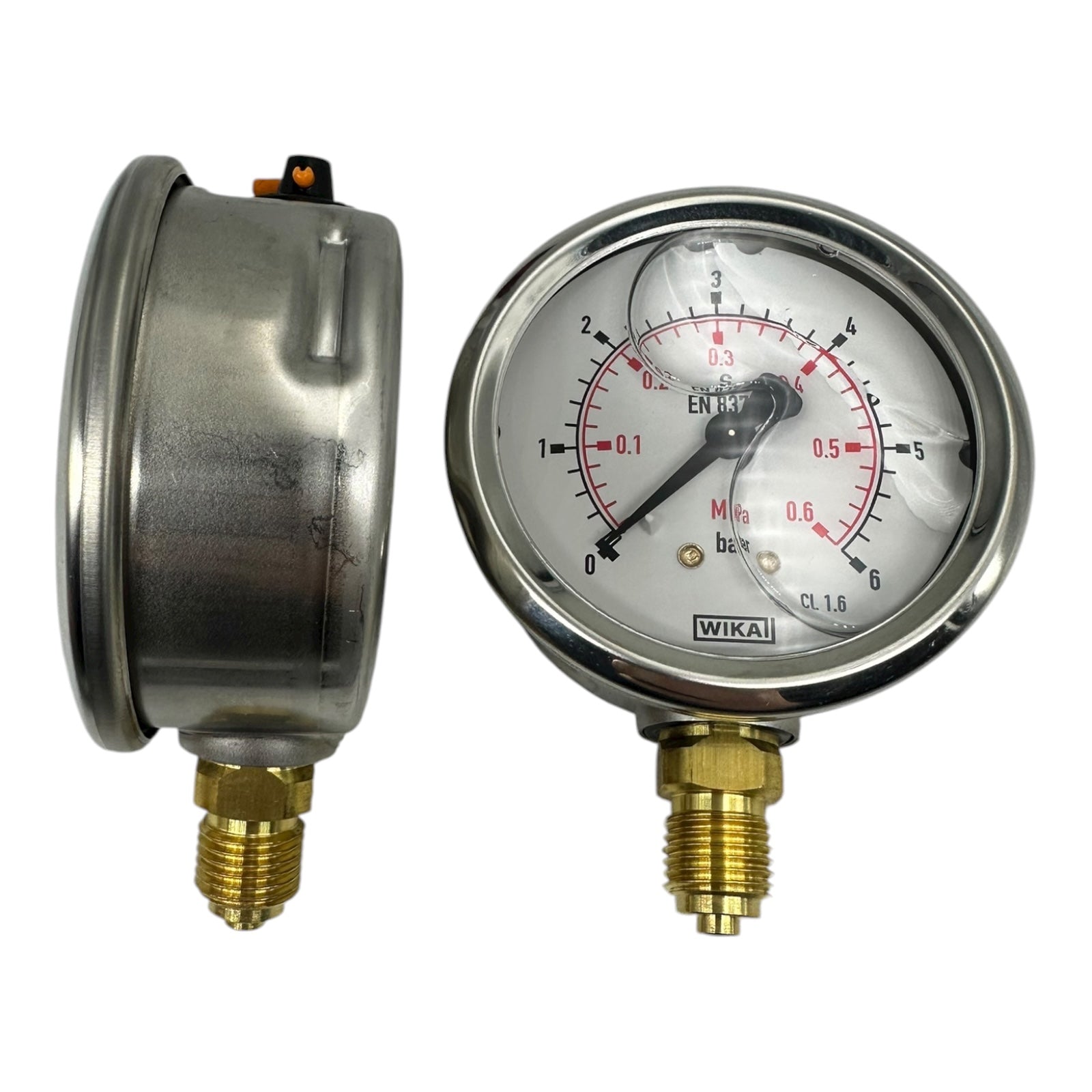 2x WIKA Manometer 213.53.063 0–6 bar G1/4B CL 1.6 EN 837 Messgerät Druckanzeige