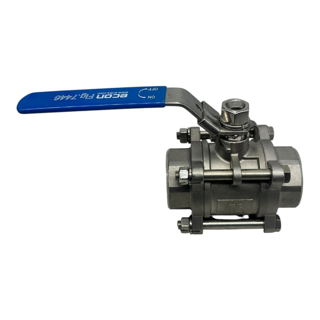 Econ Fig.74446 Kugelhahn 1½” Edelstahl 1.4408 PN63 1000WOG 3-teilig IG