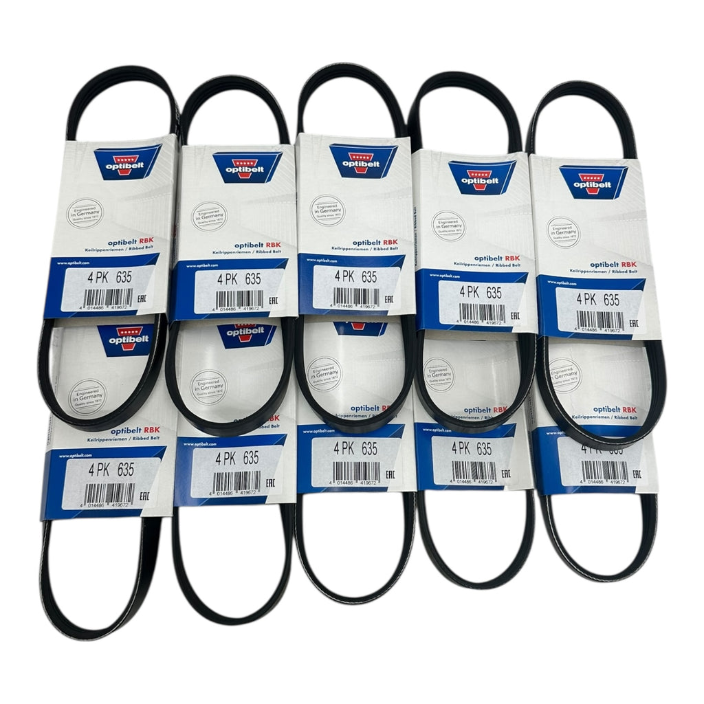 10x Optibelt 4PK635 Keilrippenriemen PK-Rippenriemen Industrie Antrieb 635mm