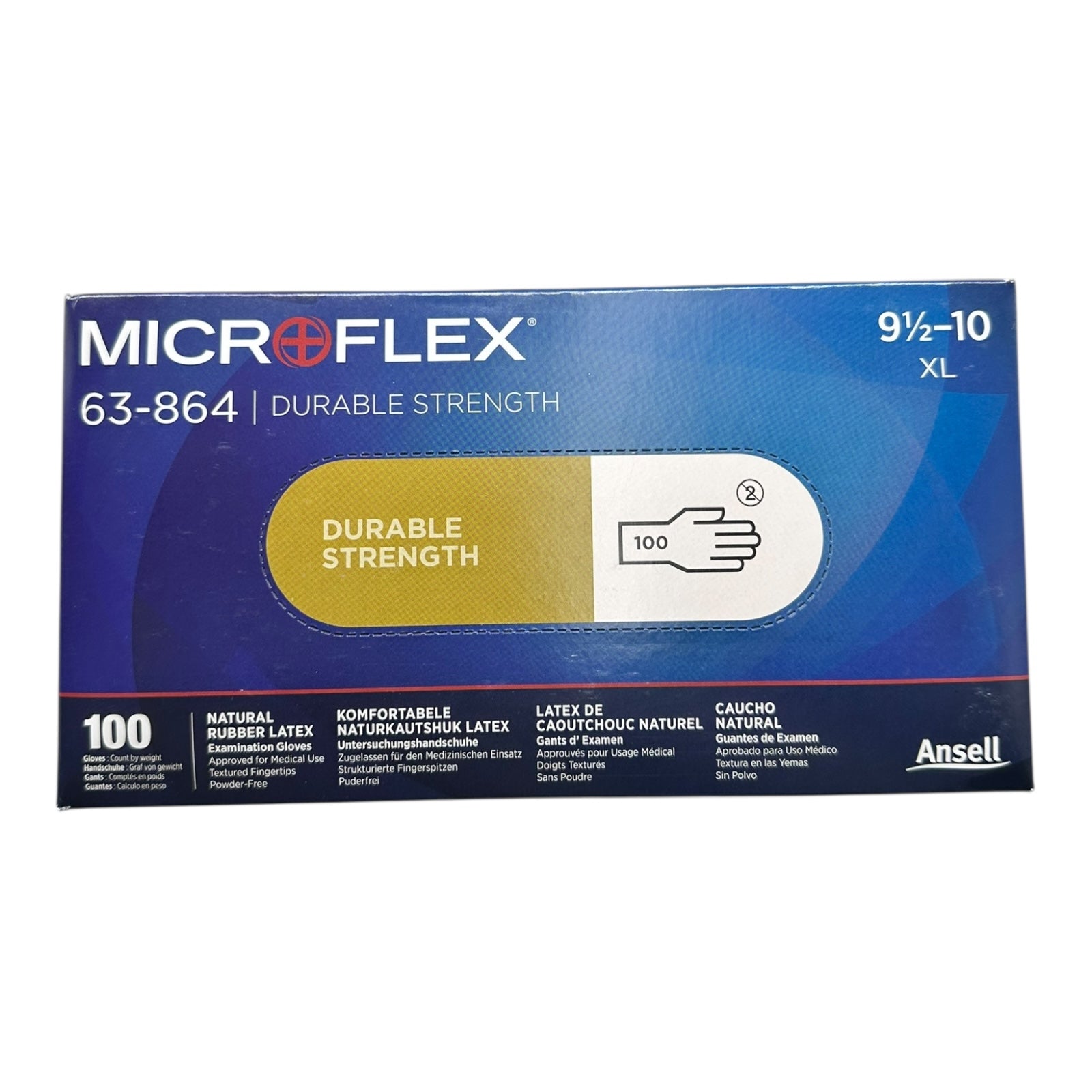 1000x Ansell Microflex 63-864 Latexhandschuhe XL 9½–10 puderfrei 1000 Stück