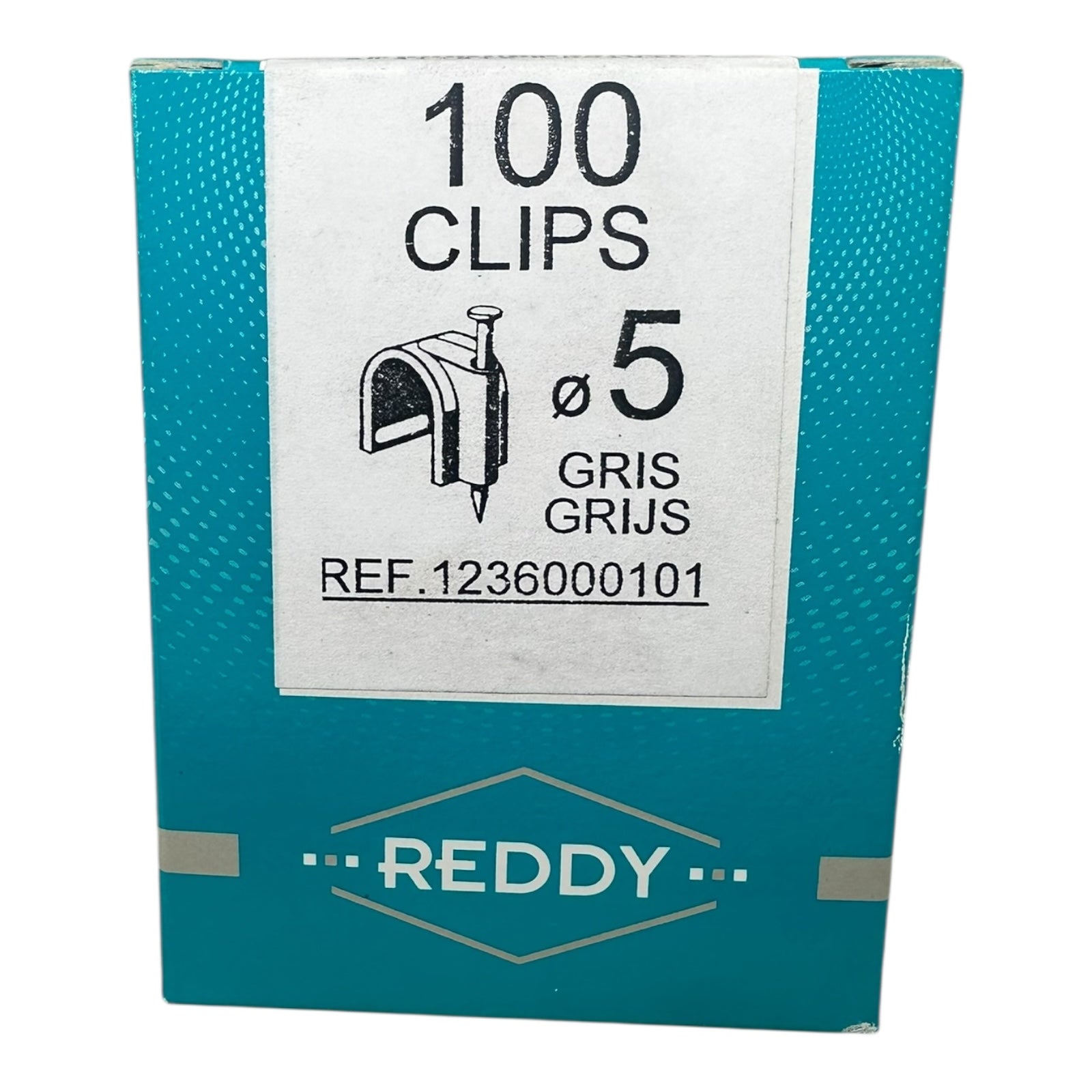 100x REDDY Nagelclips Ø5 mm grau Kabelclips Nagelschellen REF 1236000101