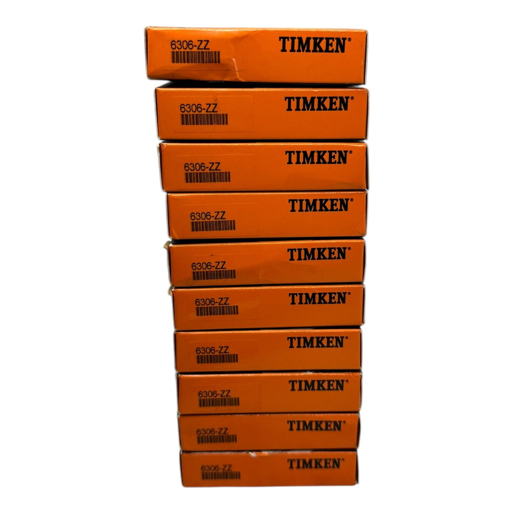 10x Timken 6306-ZZ Rillenkugellager beidseitig Metallabdeckung 30x72x19mm
