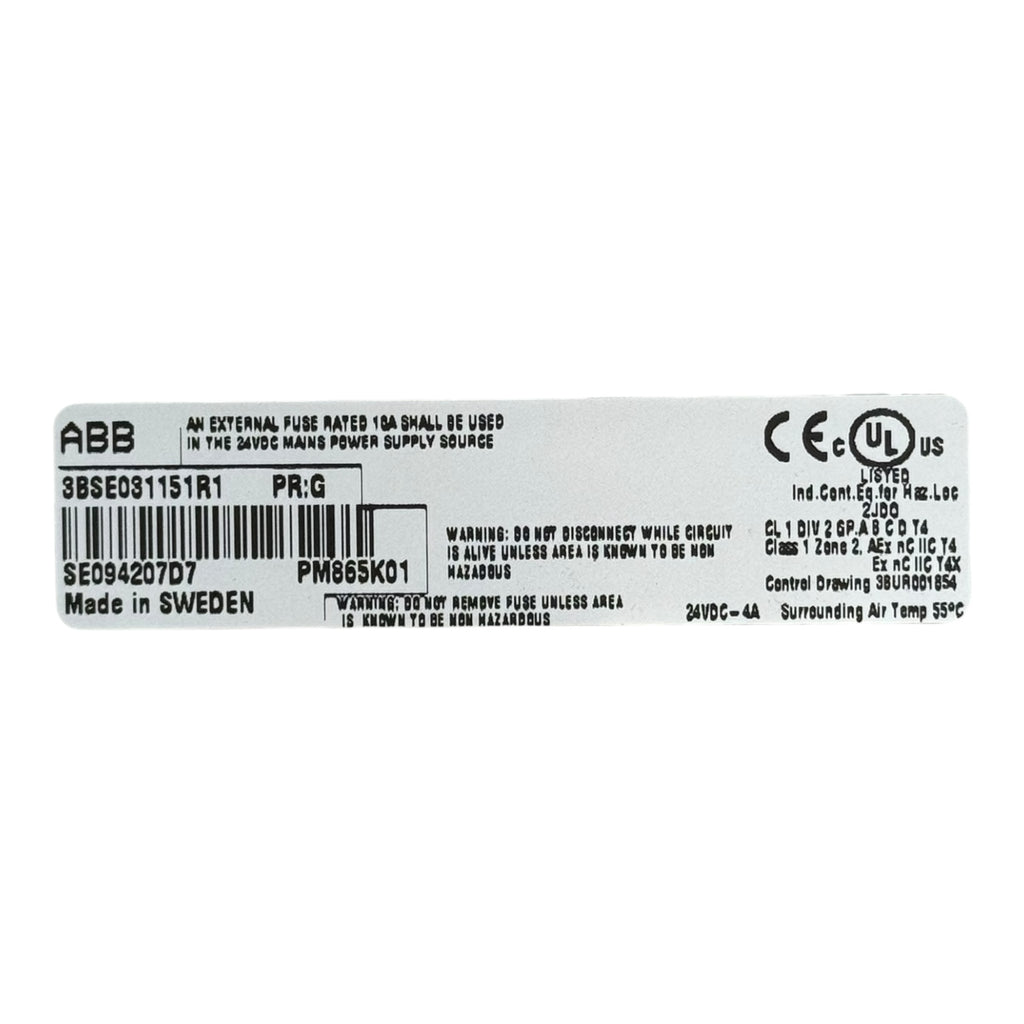 ABB PM865K01 AC800M CPU Modul 3BSE031151R1 Controller Steuerung