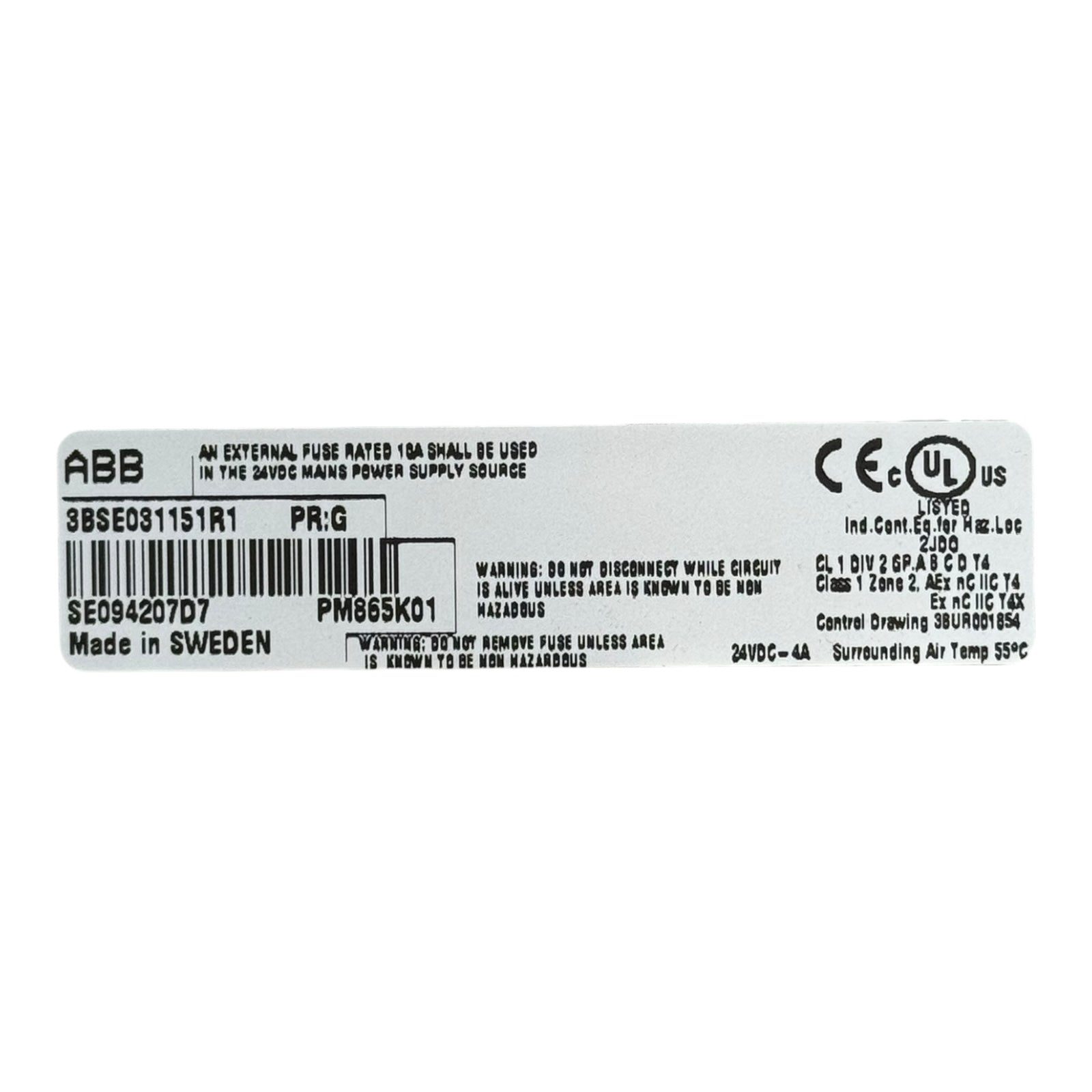 ABB PM865K01 AC800M CPU Modul 3BSE031151R1 Controller Steuerung
