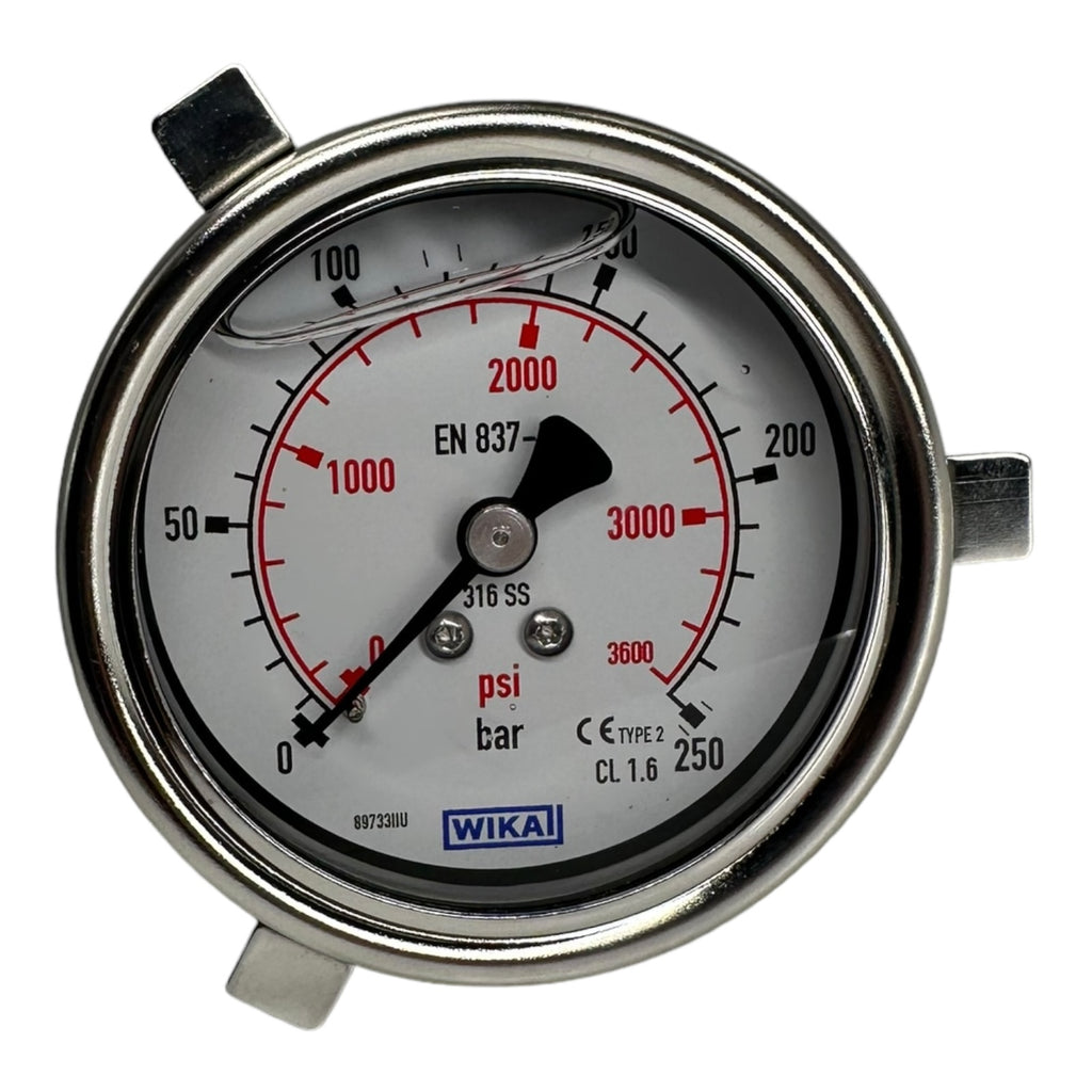 Wika 233.50.063 Glycerin Manometer 2 Tlg. psi: 3600 G1/4 B rue zentr. 250Bar