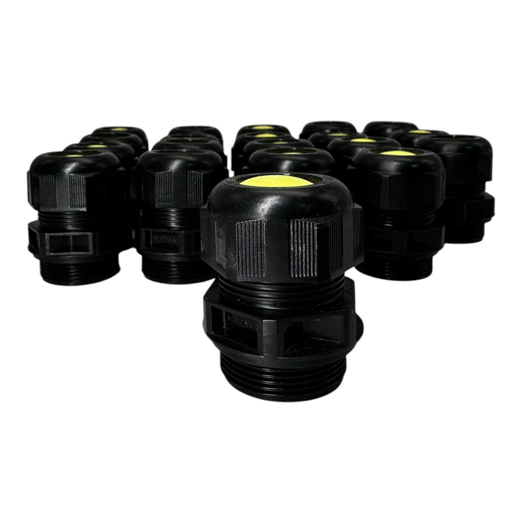 20x Stahl 239174 M32 Kabelverschraubung + Gegenmutter schwarz M32x1,5 EX