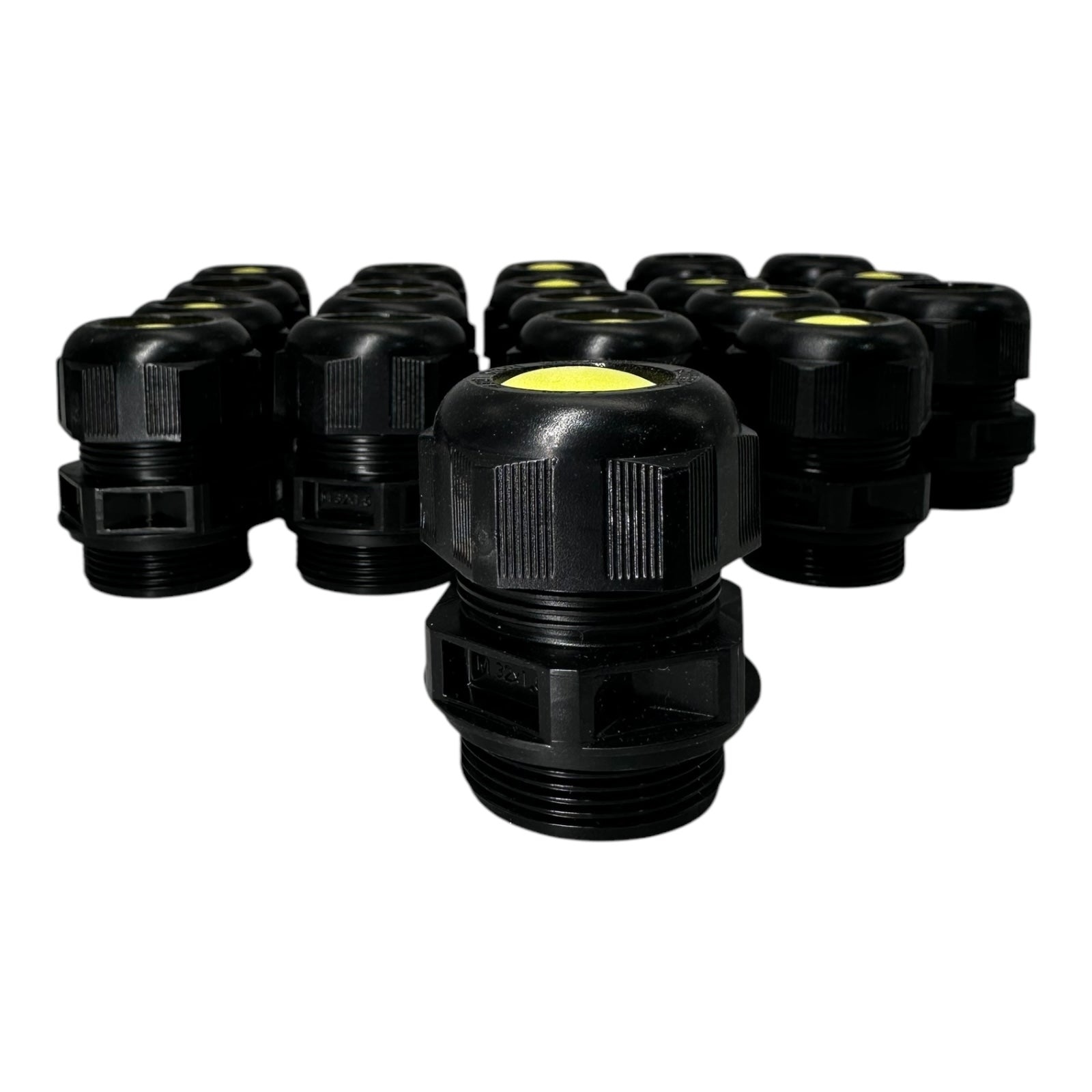 20x Stahl 239174 M32 Kabelverschraubung + Gegenmutter schwarz M32x1,5 EX