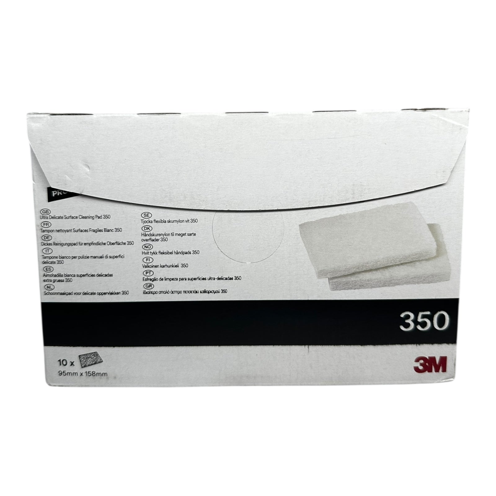 10x 3M 350 Scotch-Brite Reinigungspad Weiß 95x158mm empfindliche Flächen Handpad
