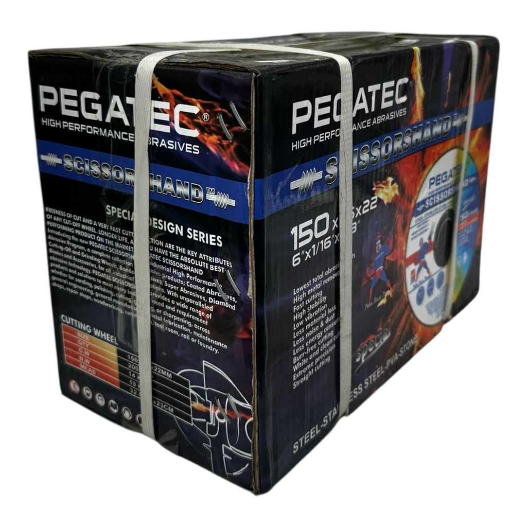 200x Pegatec 150x1.6x22 Trennscheiben Scissorshand Stahl Edelstahl Stein
