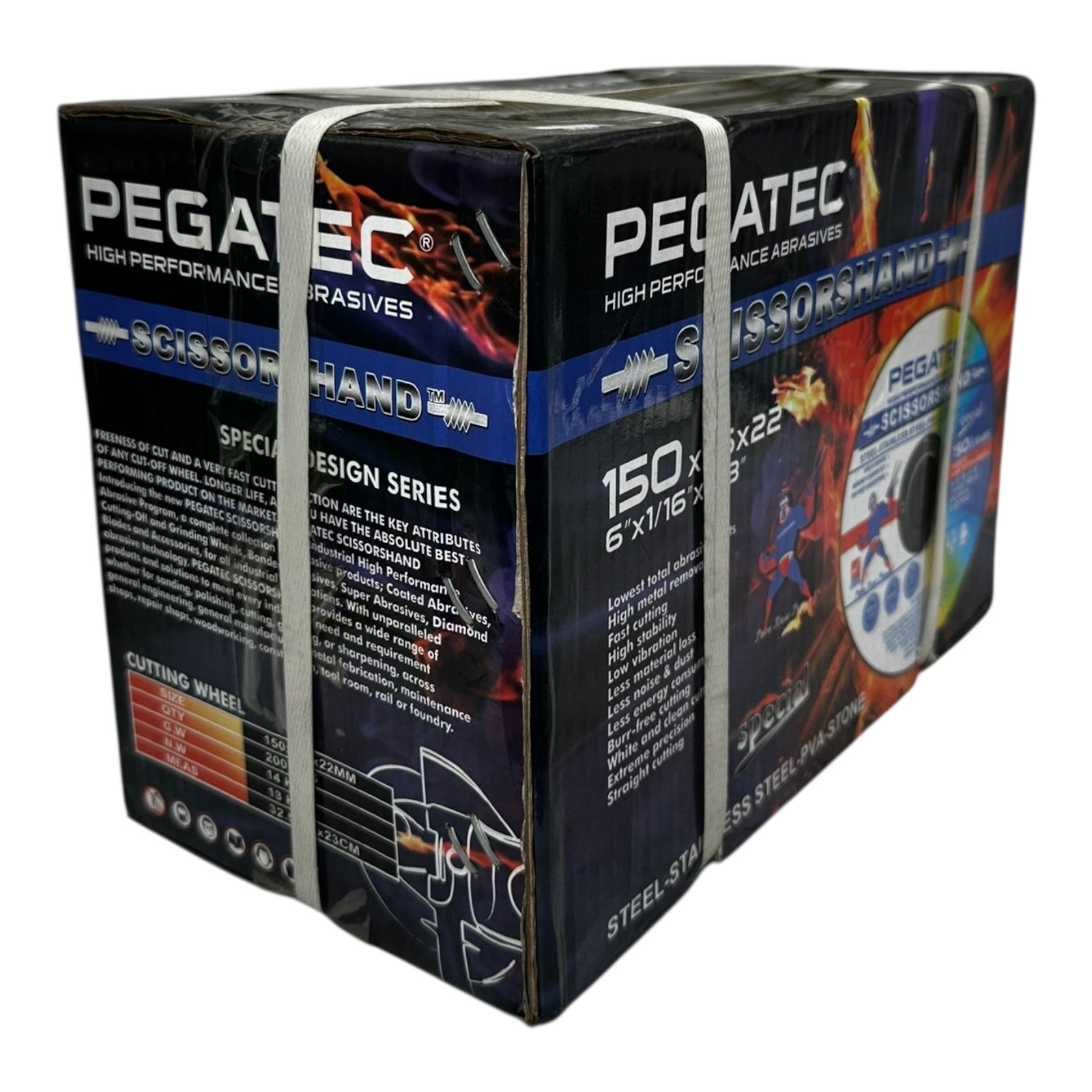 200x Pegatec 150x1.6x22 Trennscheiben Scissorshand Stahl Edelstahl Stein