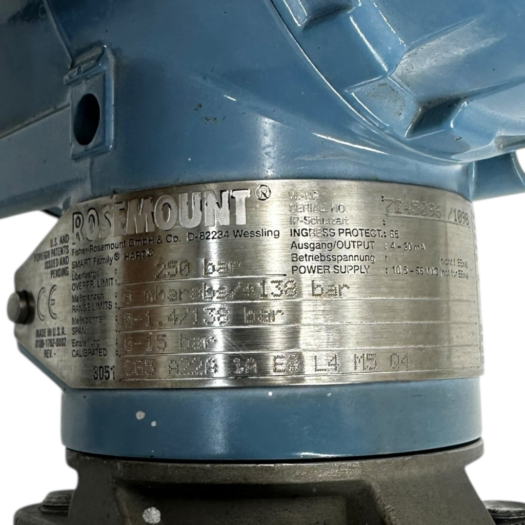 Rosemount 3051 Drucktransmitter 932750 HART 4-20mA Edelstahl Sensor