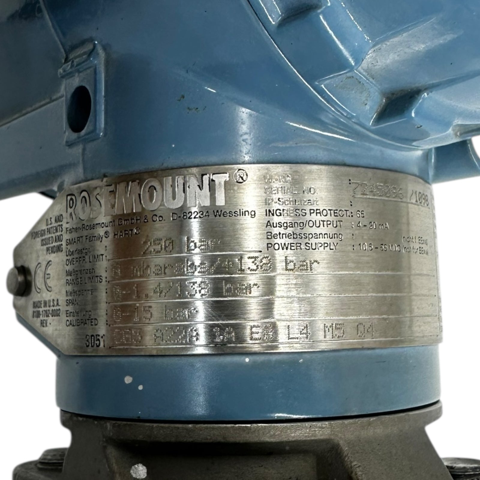 Rosemount 3051 Drucktransmitter 932750 HART 4-20mA Edelstahl Sensor