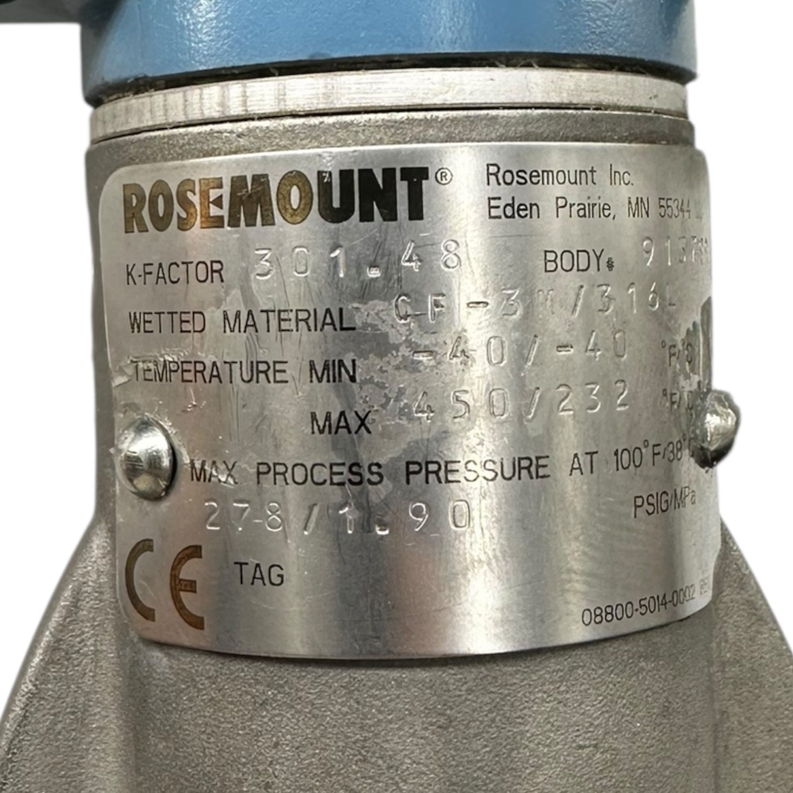 Rosemount 8800DF010SA1N1D1E1Q8PDYG Vortex Durchflussmesser Flansch
