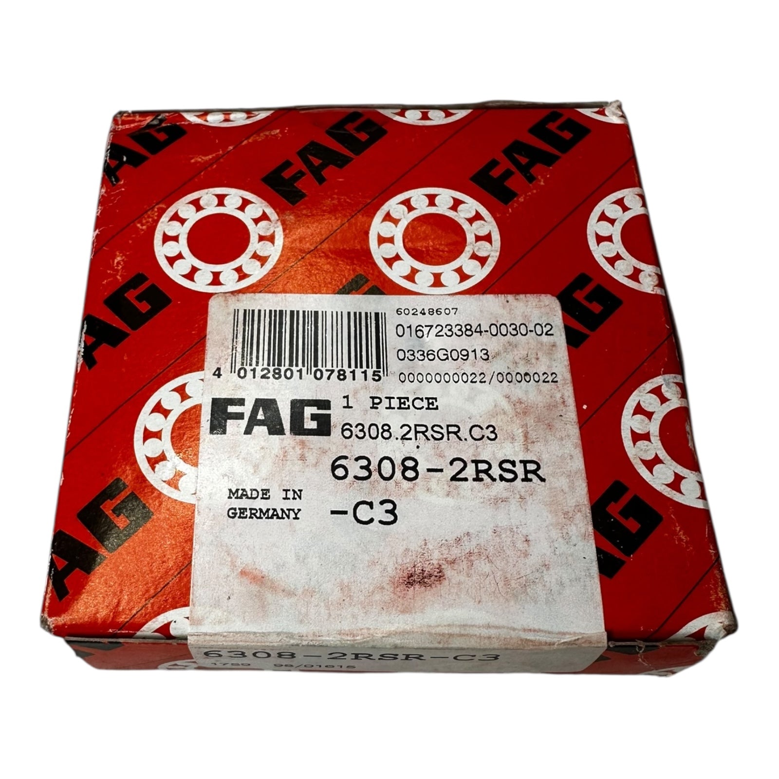 FAG Kugellager 6308-2RSR-C3 Rillenkugellager 40x90x23 mm Made in Germany 3 Stück