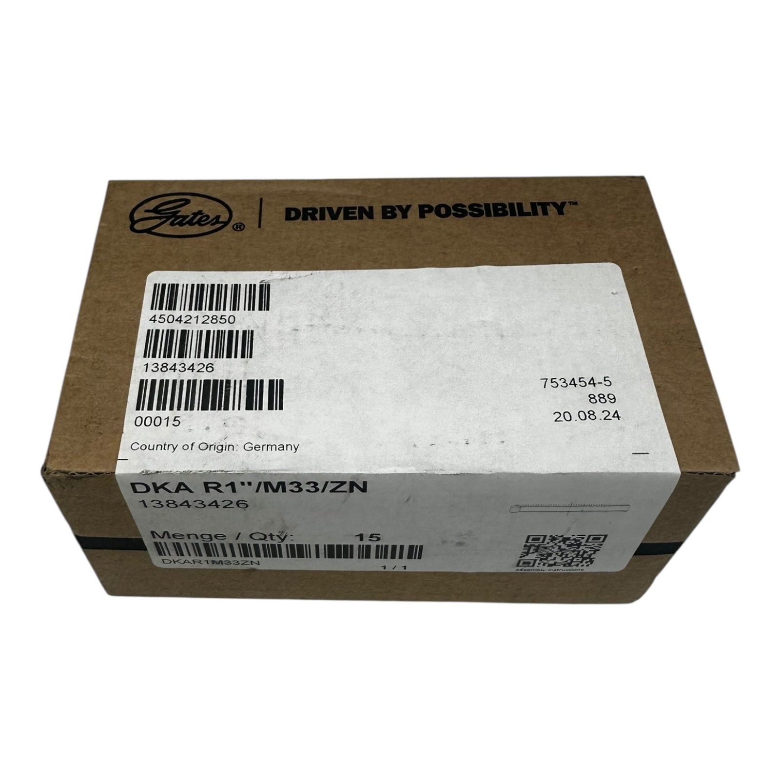 15x Gates DKA R1”/M33/ZN Hydraulikanschluss Innengewinde 1” auf M33 verzinkt