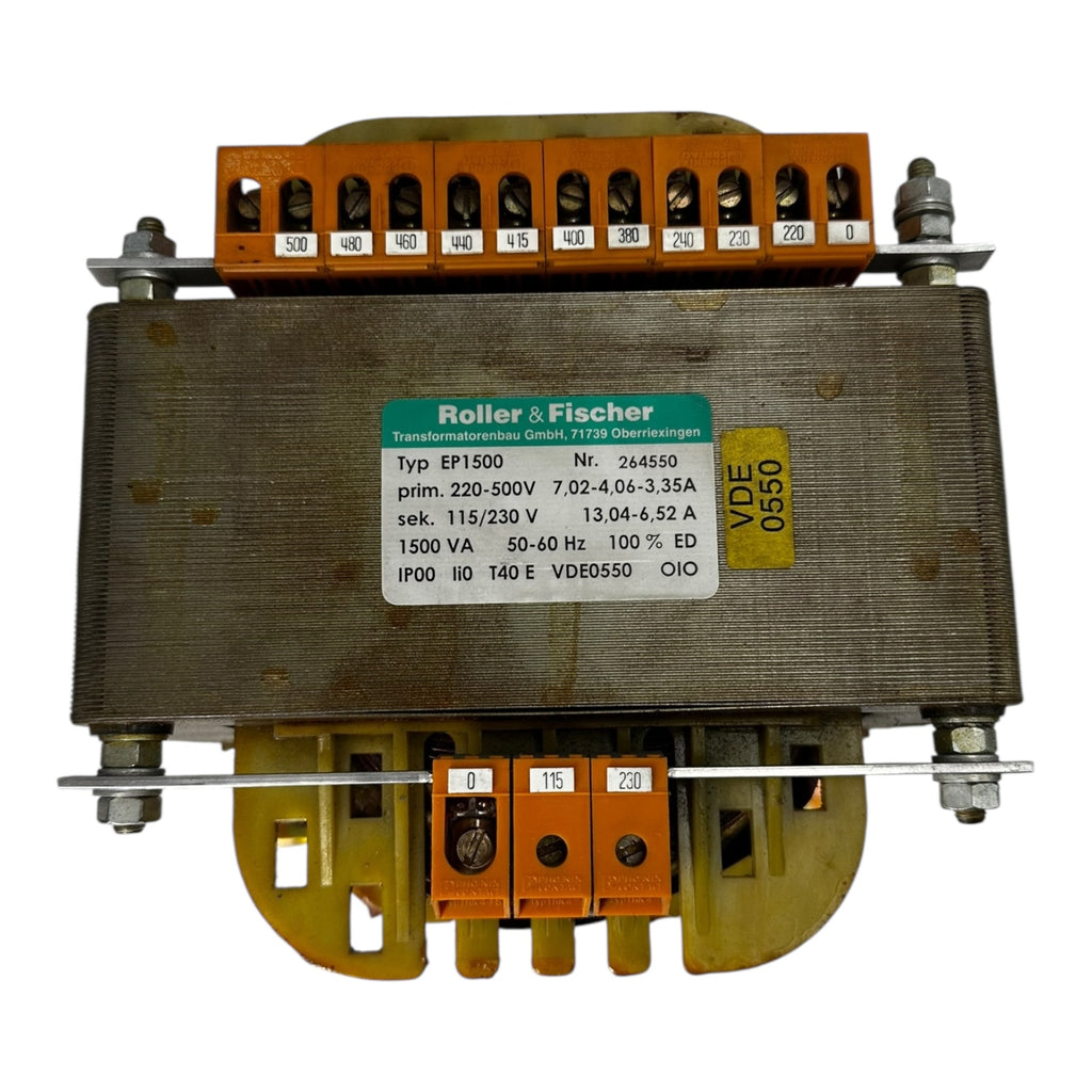 Roller & Fischer EP1500 Transformator 220–500V / 115–230V 1500VA