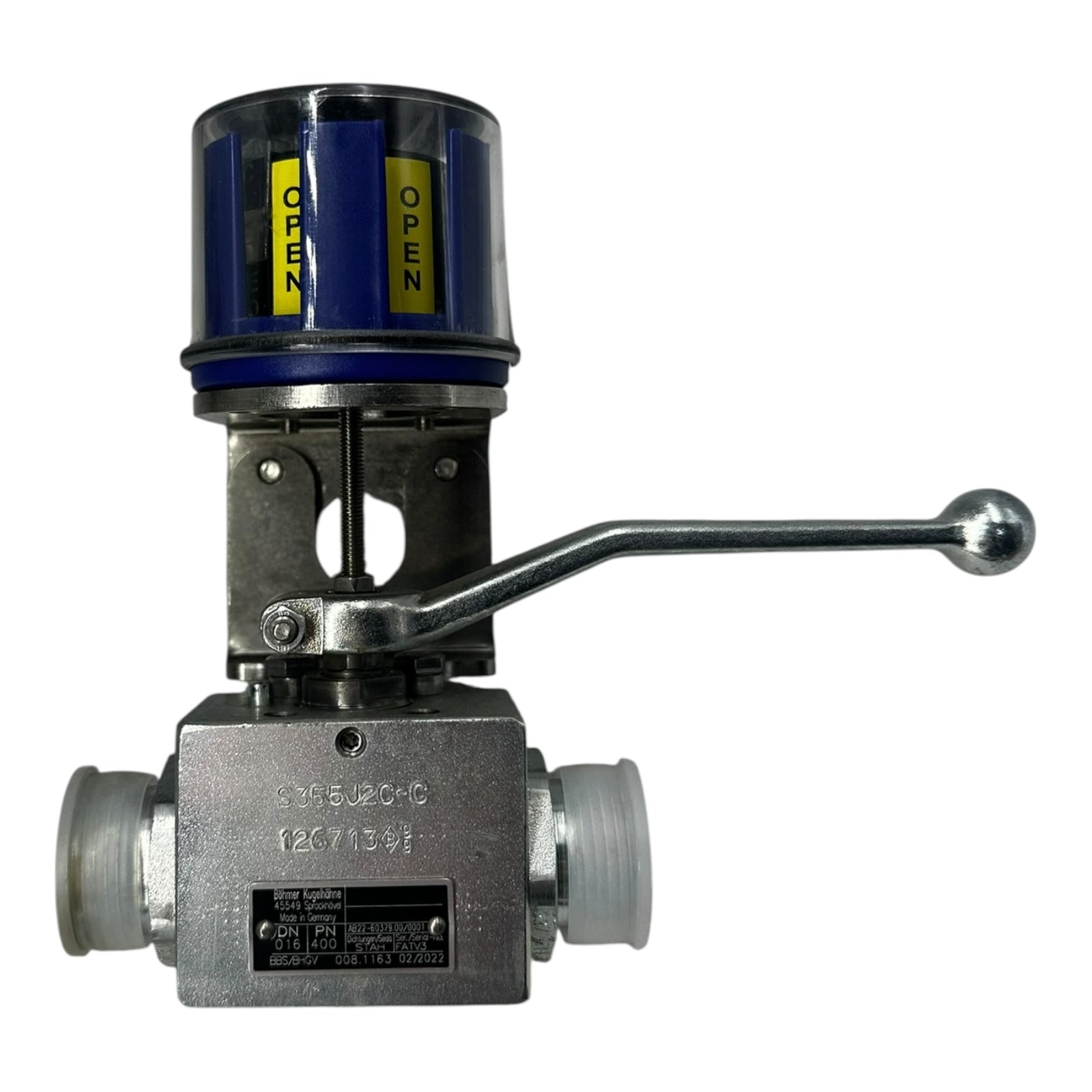 Böhmer Kugelhahn DN16 PN400 mit RX Stellungsanzeige IP67 250V AC/DC Neu