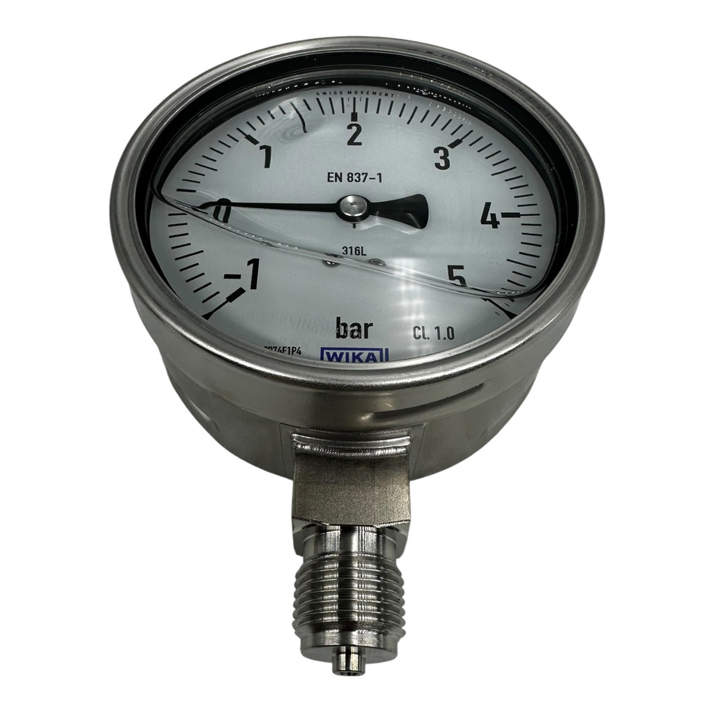 WIKA Manometer 233.50.100 -1/+5 bar G1/2B Edelstahl 316L EN837-1 neu