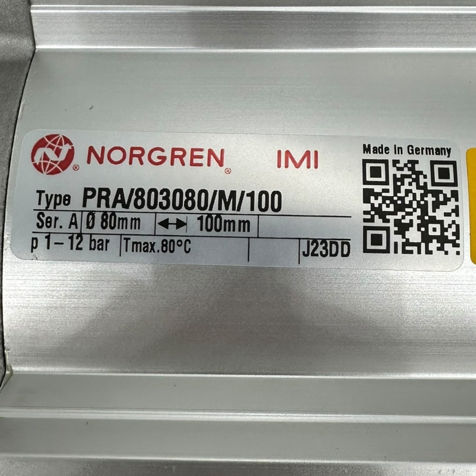 Norgren PRA/803080/M/100 Pneumatikzylinder Ø80 mm Hub 100 mm ISOline neu