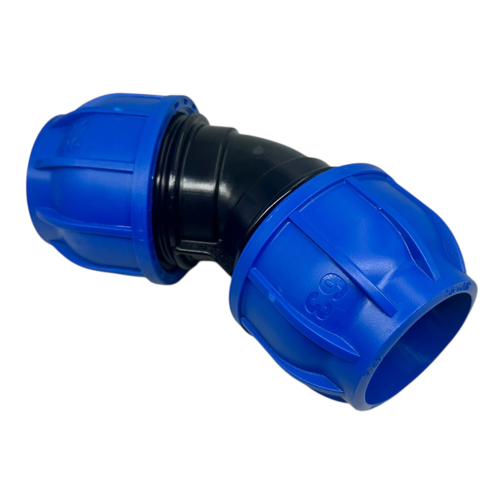 Sicomat R245.063.063 45° Winkelverschraubung D63 SicoAIR SR Serie PN12.5 PA6