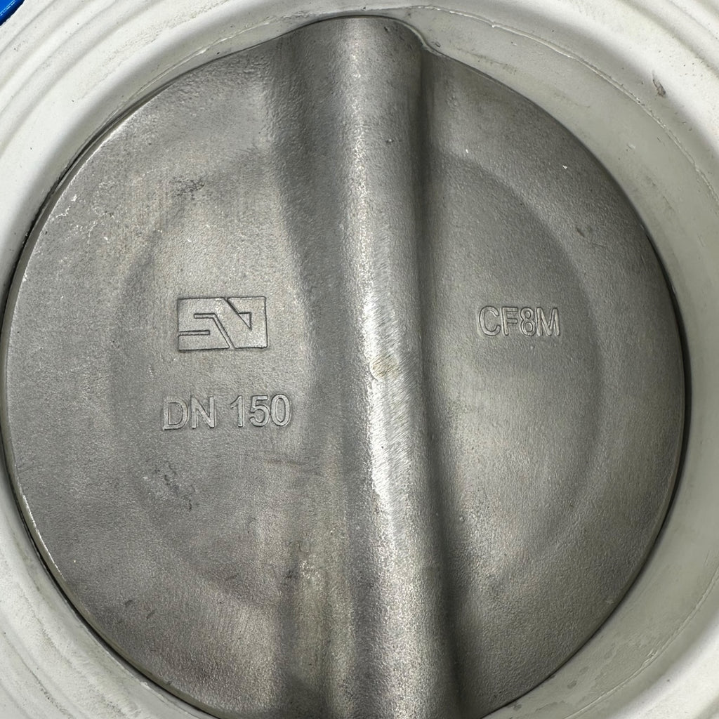 Absperrklappe KL-5 DN150 PN3 PN10 EB-Sitz Edelstahl Klappe 9.9bar getestet neu