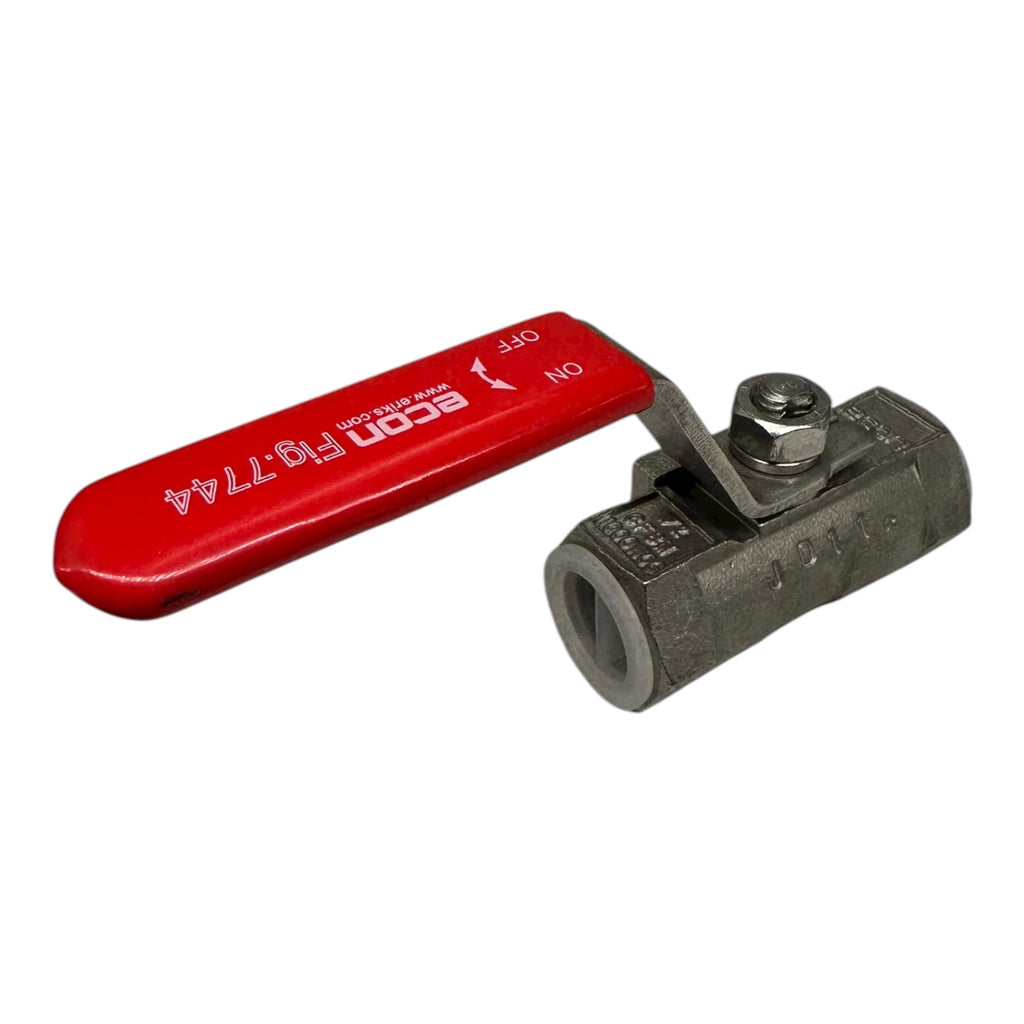 10x Econ EC0774401 Edelstahl Kugelhahn DN12 PN68 2-Wege Ventil roter Griff
