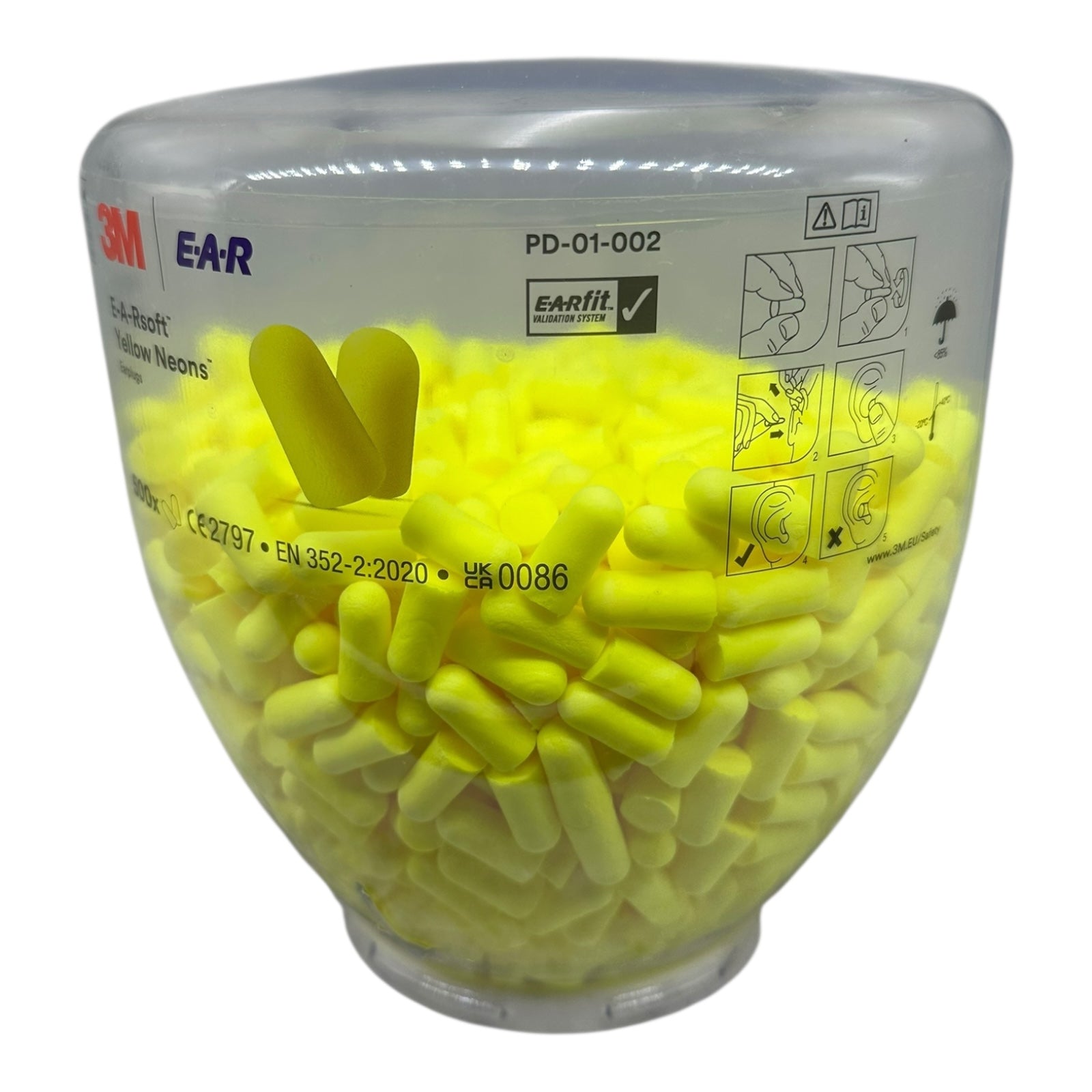 3M E-A-Rsoft Yellow Neons 500x Gehörschutz Ohrstöpsel SNR 36dB Einweg Earplugs