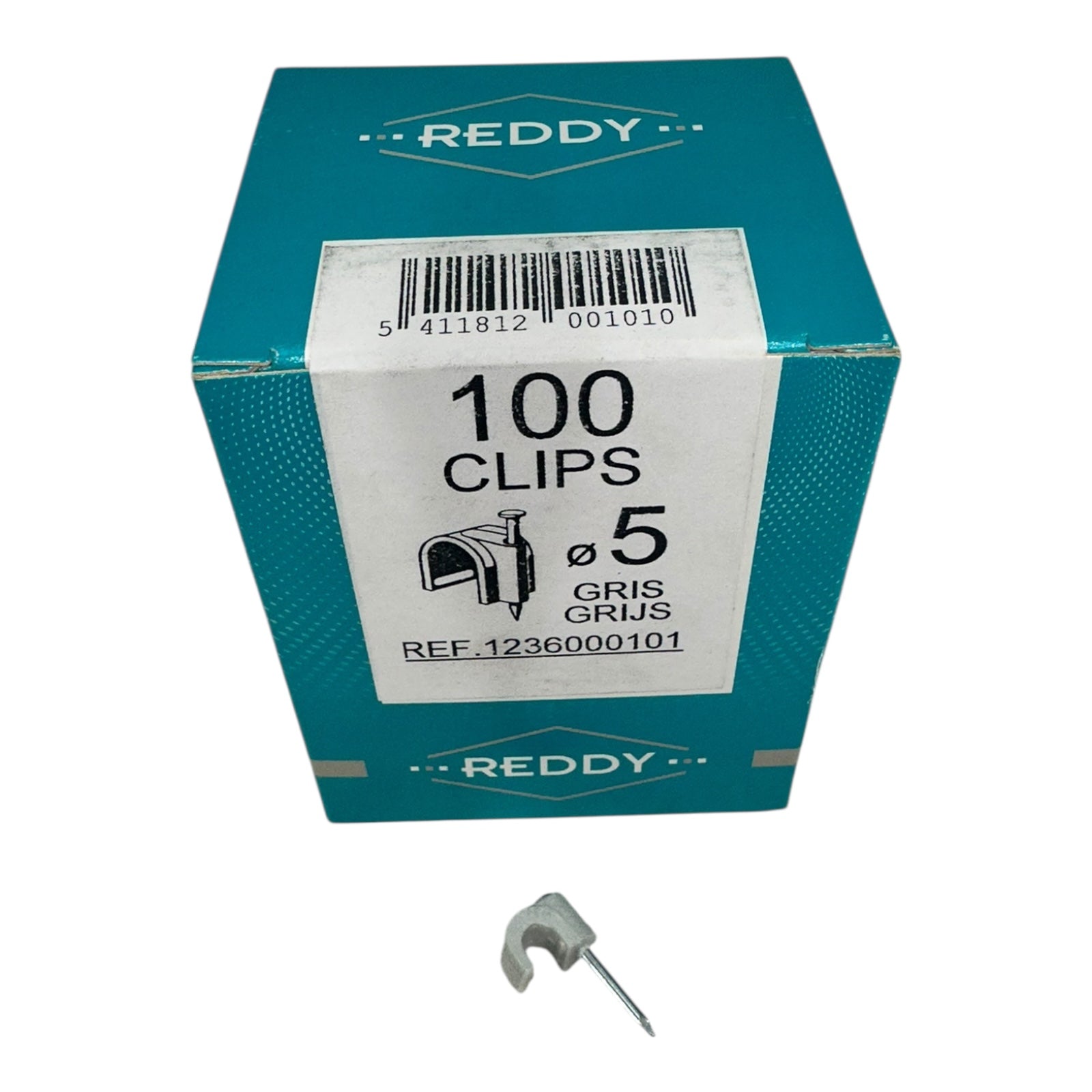100x REDDY Nagelclips Ø5 mm grau Kabelclips Nagelschellen REF 1236000101