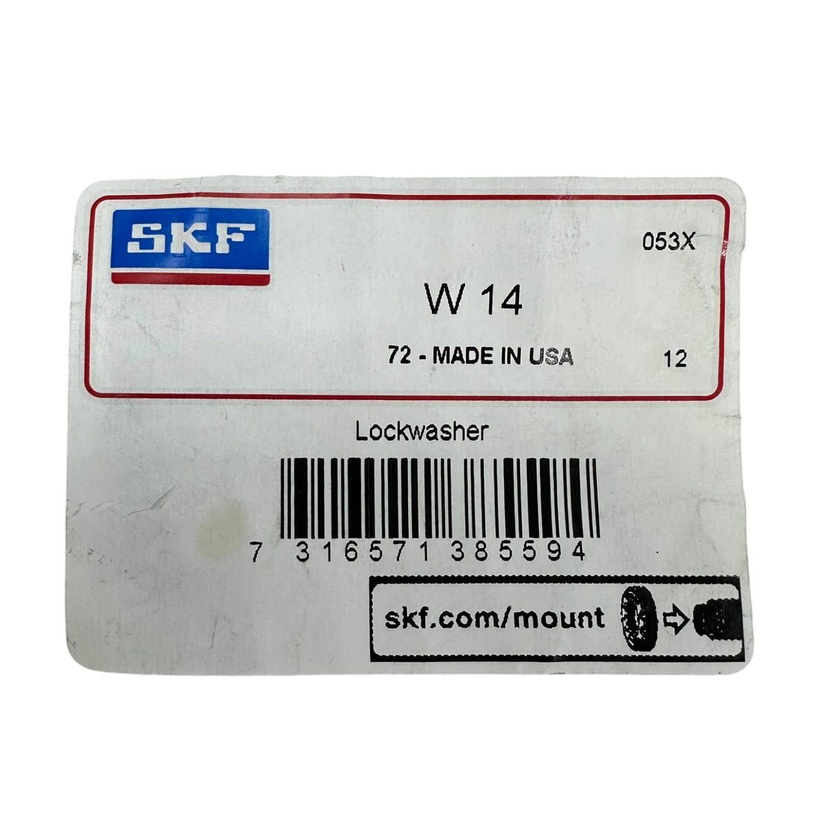 SKF W14 Sicherungsblech Lockwasher Nutmutter Sicherungsscheibe