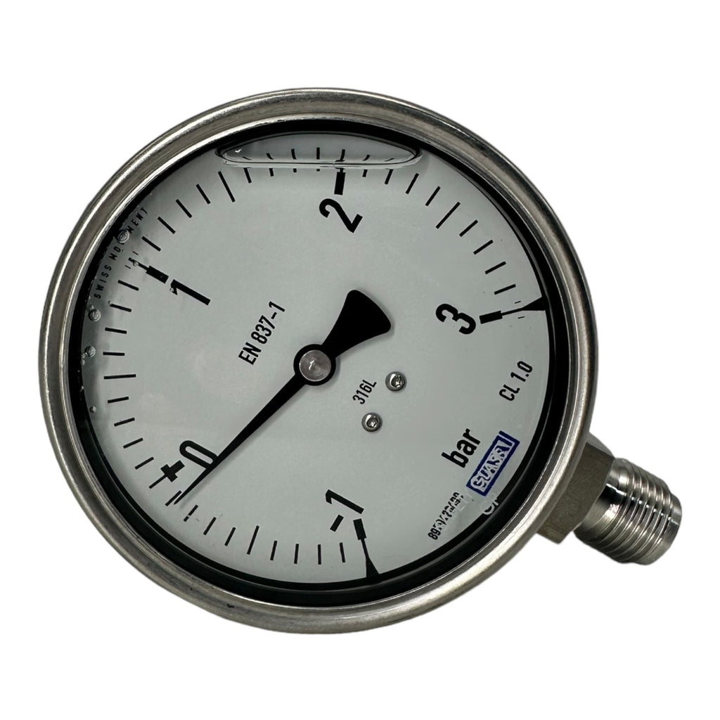 WIKA Glycerin-Manometer senkrecht, 100mm, -1 bis 3 bar
