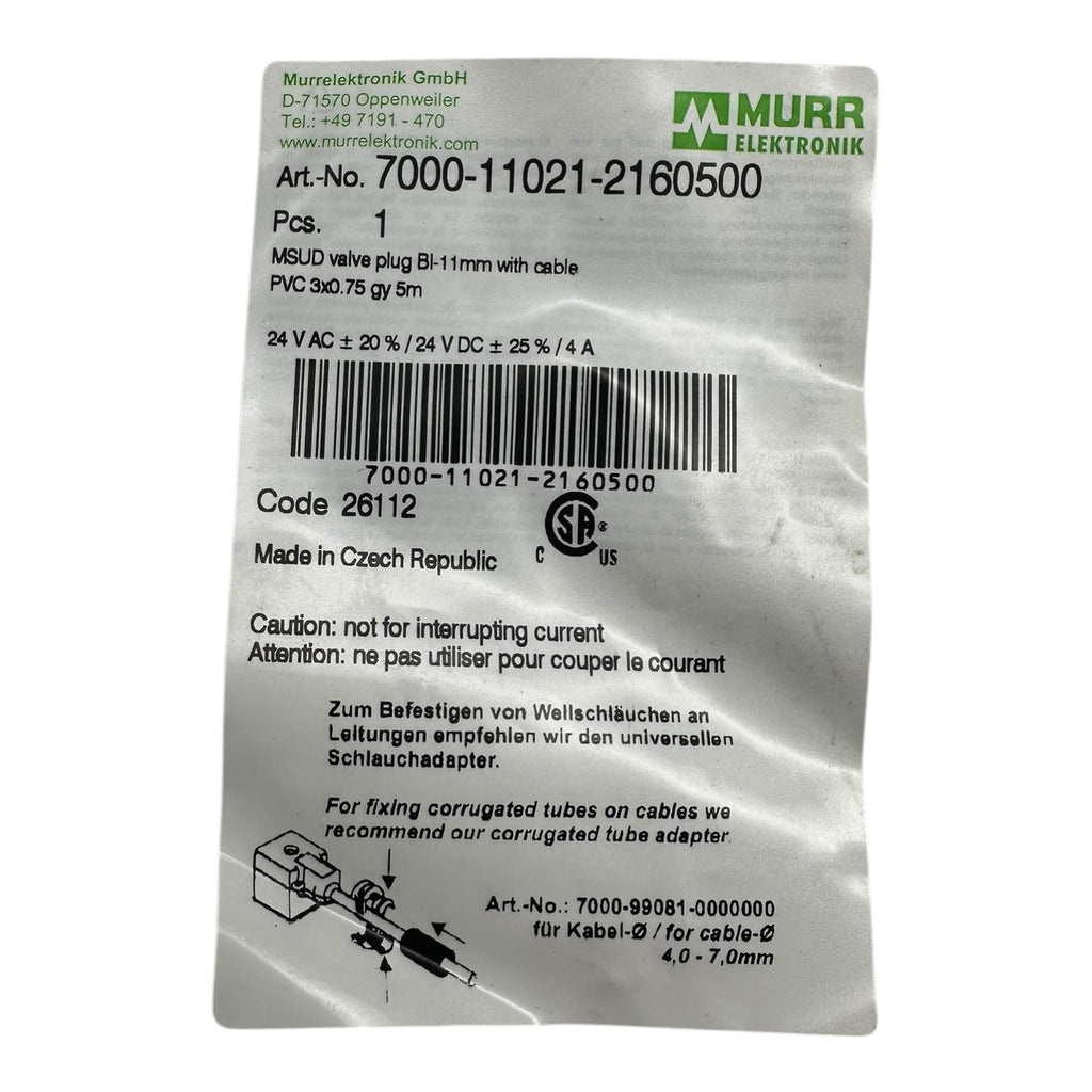 MURRelectronic 7000-11021-2160500 MSUD Ventilstecker BI-11mm mit Kabel 5m