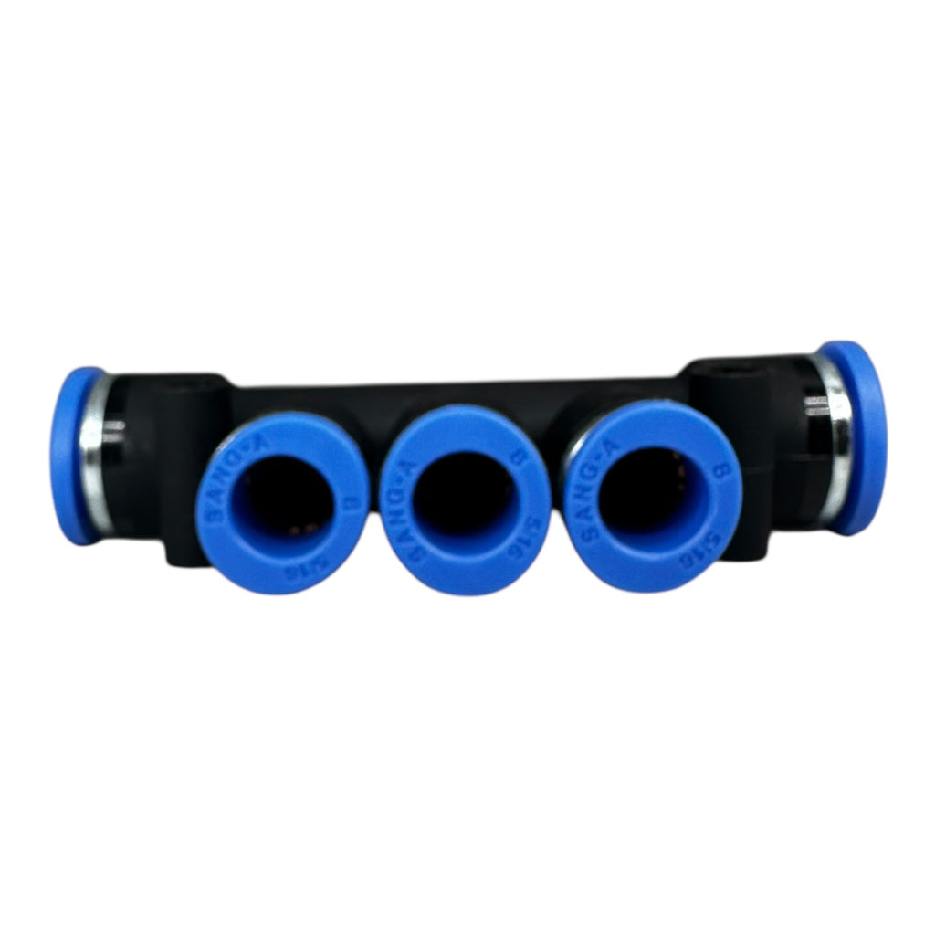 5x Sang-A GPKG 1008 10x8mm 5/16" Triple Run Tee Reducer, Push to Connect Fitting