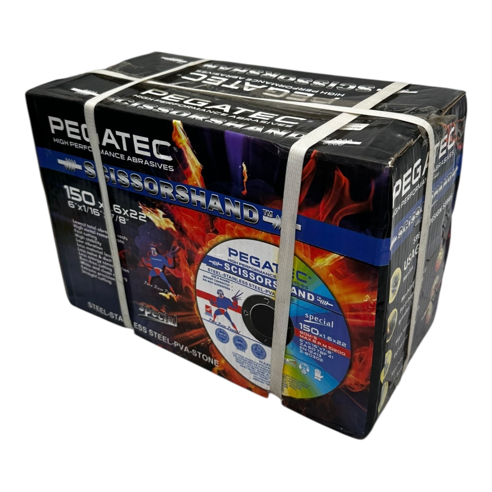 200x Pegatec 150x1.6x22 Trennscheiben Scissorshand Stahl Edelstahl Stein