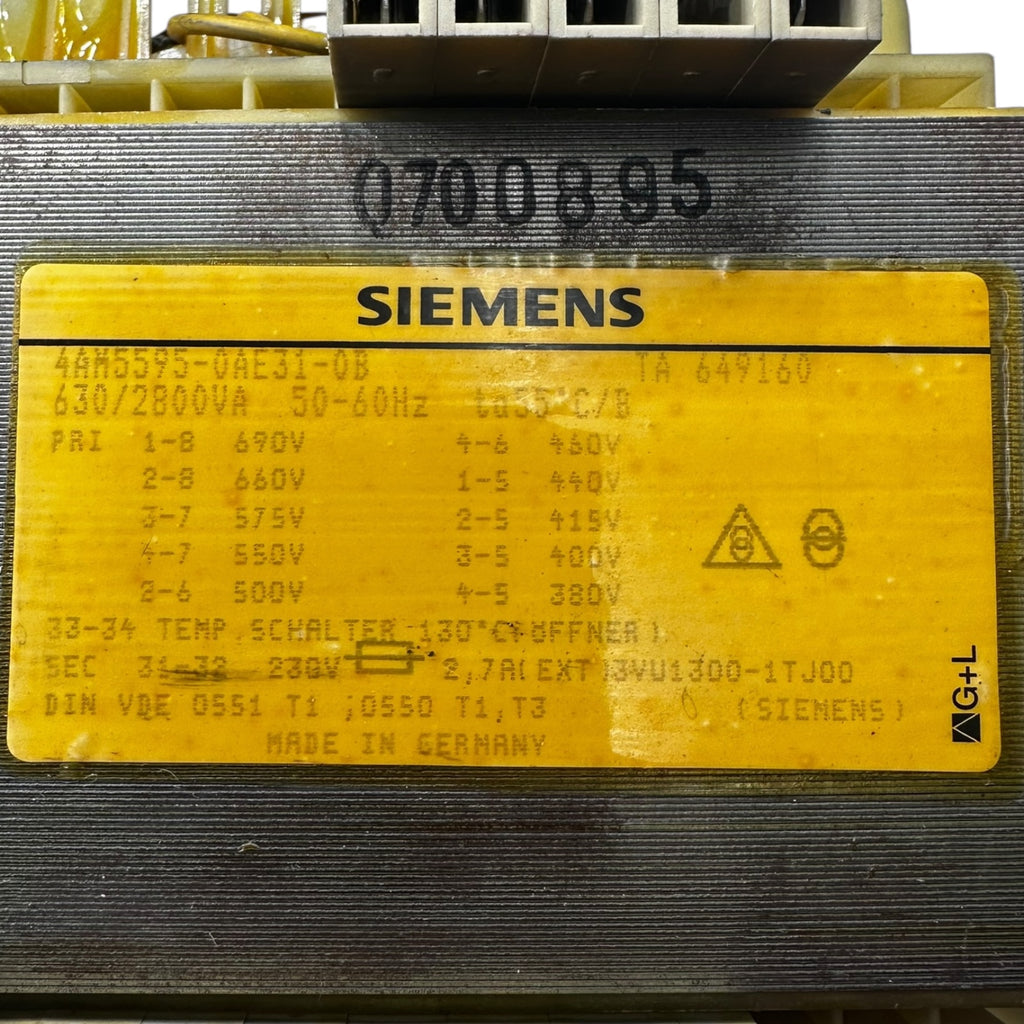 Siemens Trafo 4AM5595-0AE31-0B 630/2800VA 50-60Hz Transformator