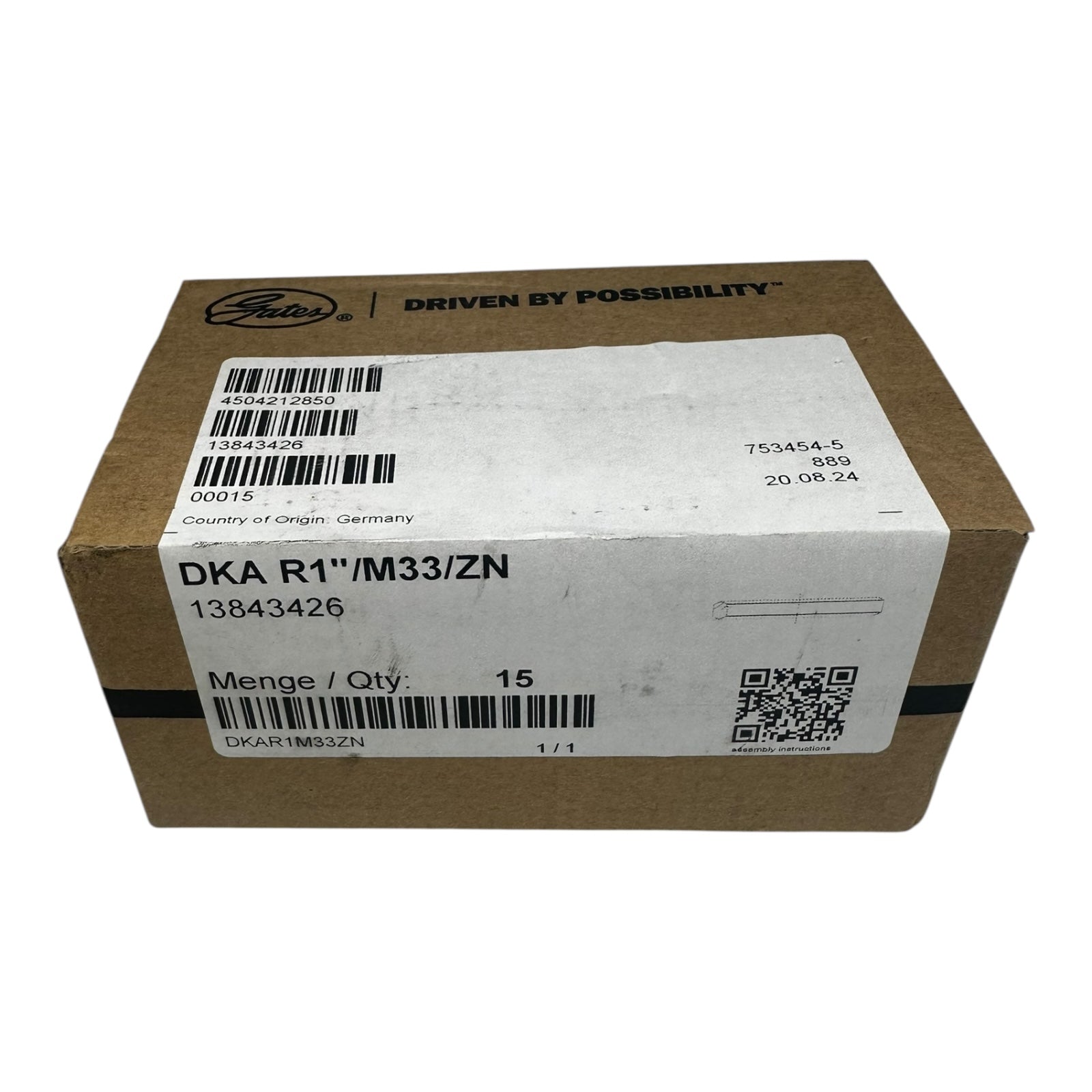 15x Gates DKA R1”/M33/ZN Hydraulikanschluss Innengewinde 1” auf M33 verzinkt