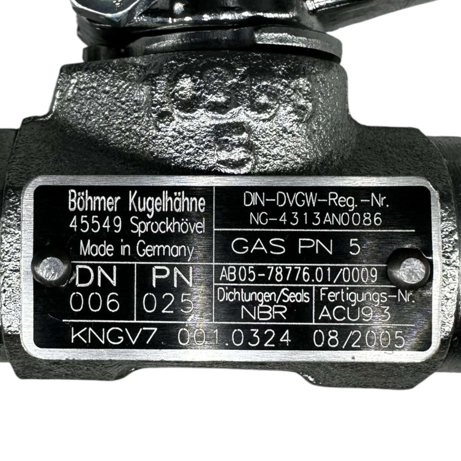 2x Böhmer KNGV7 001.0324 Kugelhahn DN6 PN25 Gasventil NBR DVGW geprüft