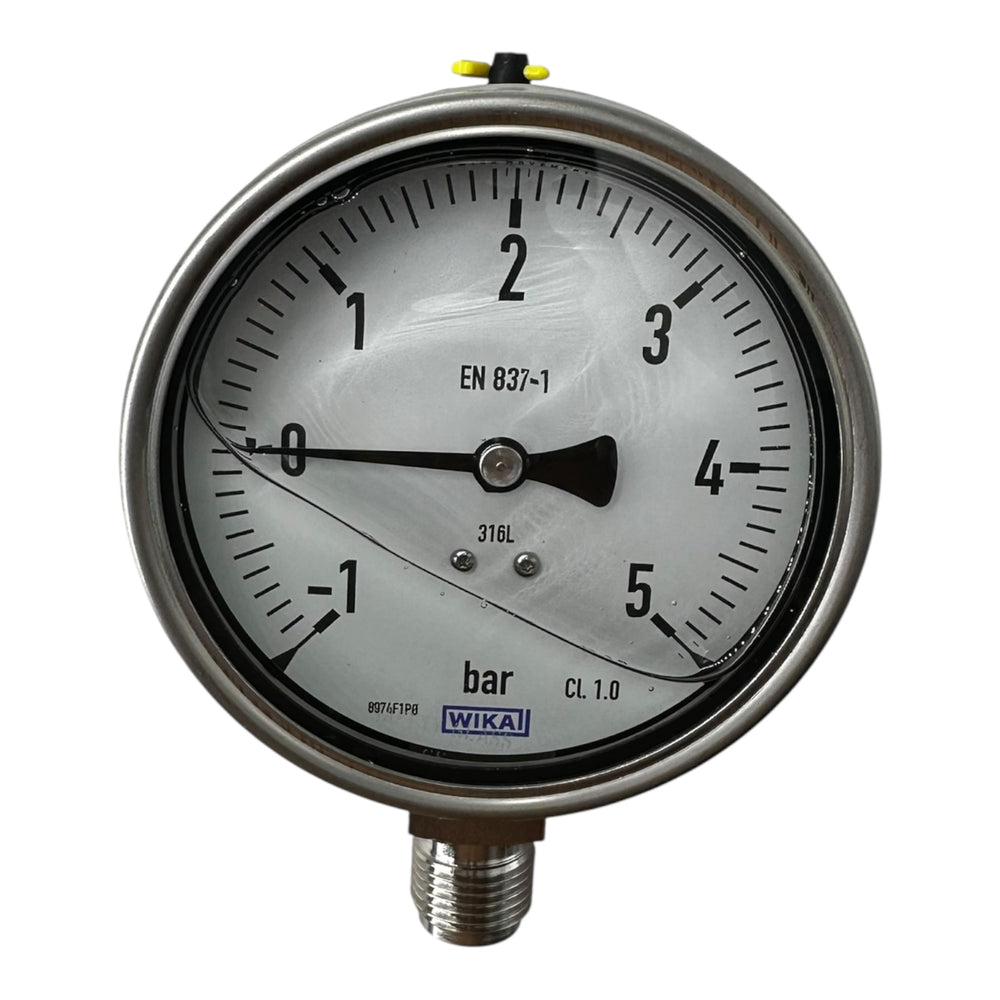Wika Manometer -1…5 bar Ø100mm EN 837-1 Edelstahl 316L CL1.0 G1/2B neu