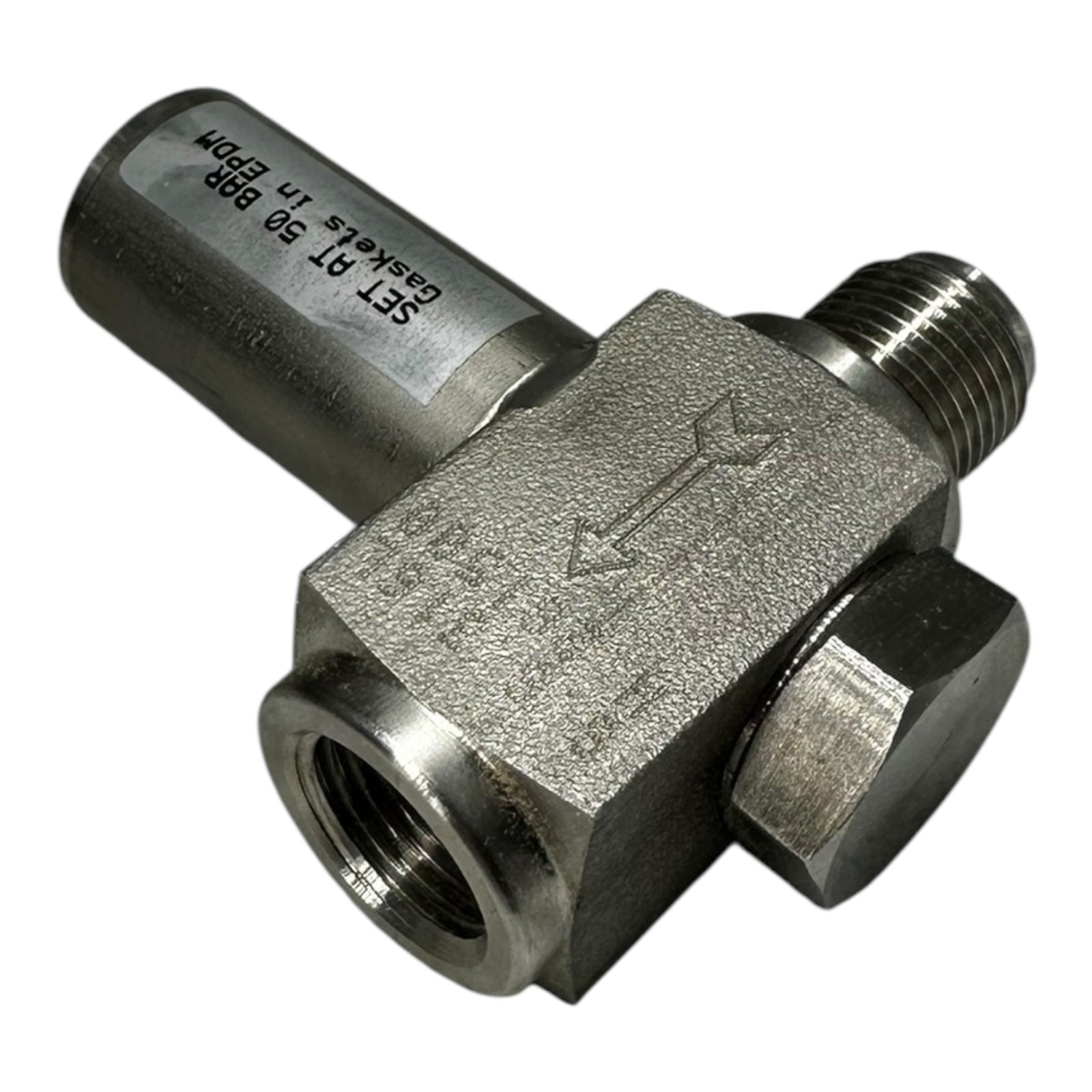 Sicherheitsventil Edelstahl 316L Überdruckventil 50 bar EPDM Dichtung G1/4