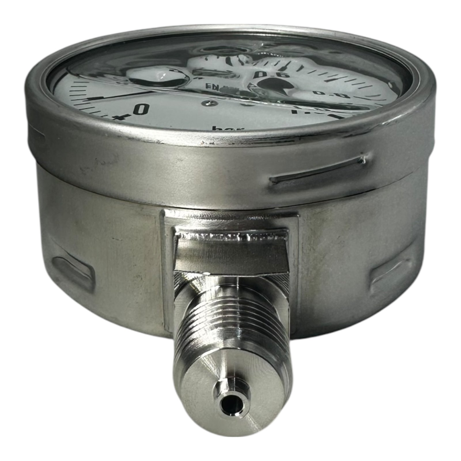WIKA Manometer 233.50.100 0–1 bar G1/2B unten Edelstahl 316L IP65 Klasse 1.0