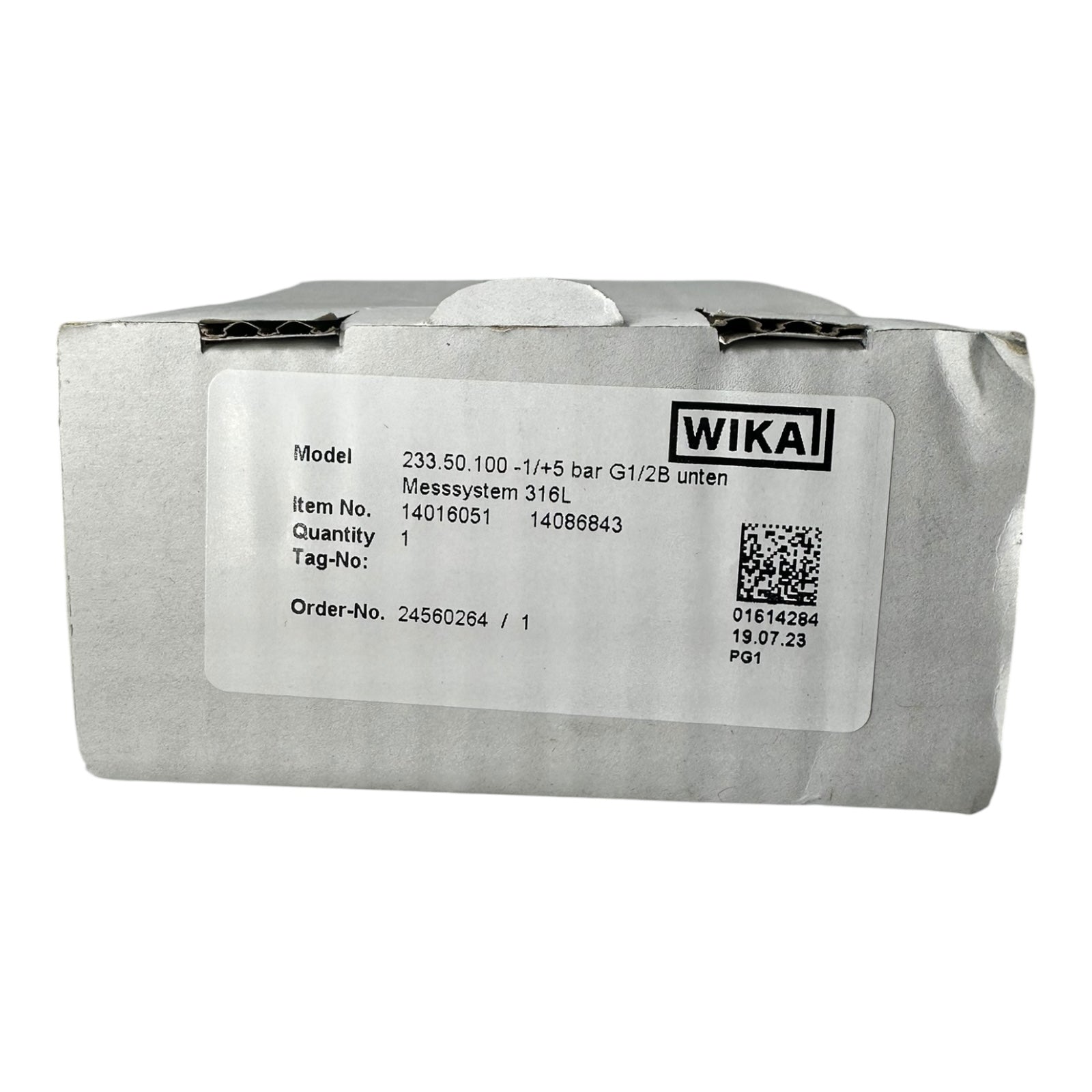 WIKA Manometer 233.50.100 -1…+5 bar G1/2B unten Edelstahl 316L Klasse 1.0