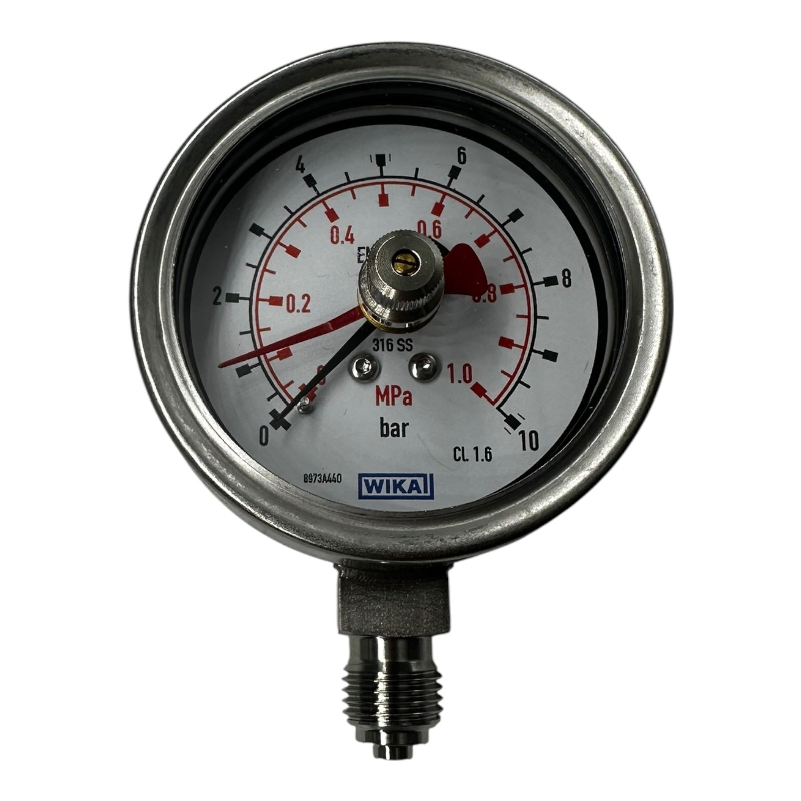 WIKA Manometer 232.50.063 10 bar 1,0 MPa G1/4B unten Edelstahl 63mm Druckmesser